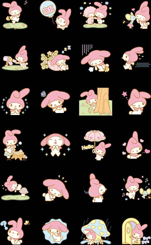 Maneno na Shughuli za My Melody Picha ya Ukuta