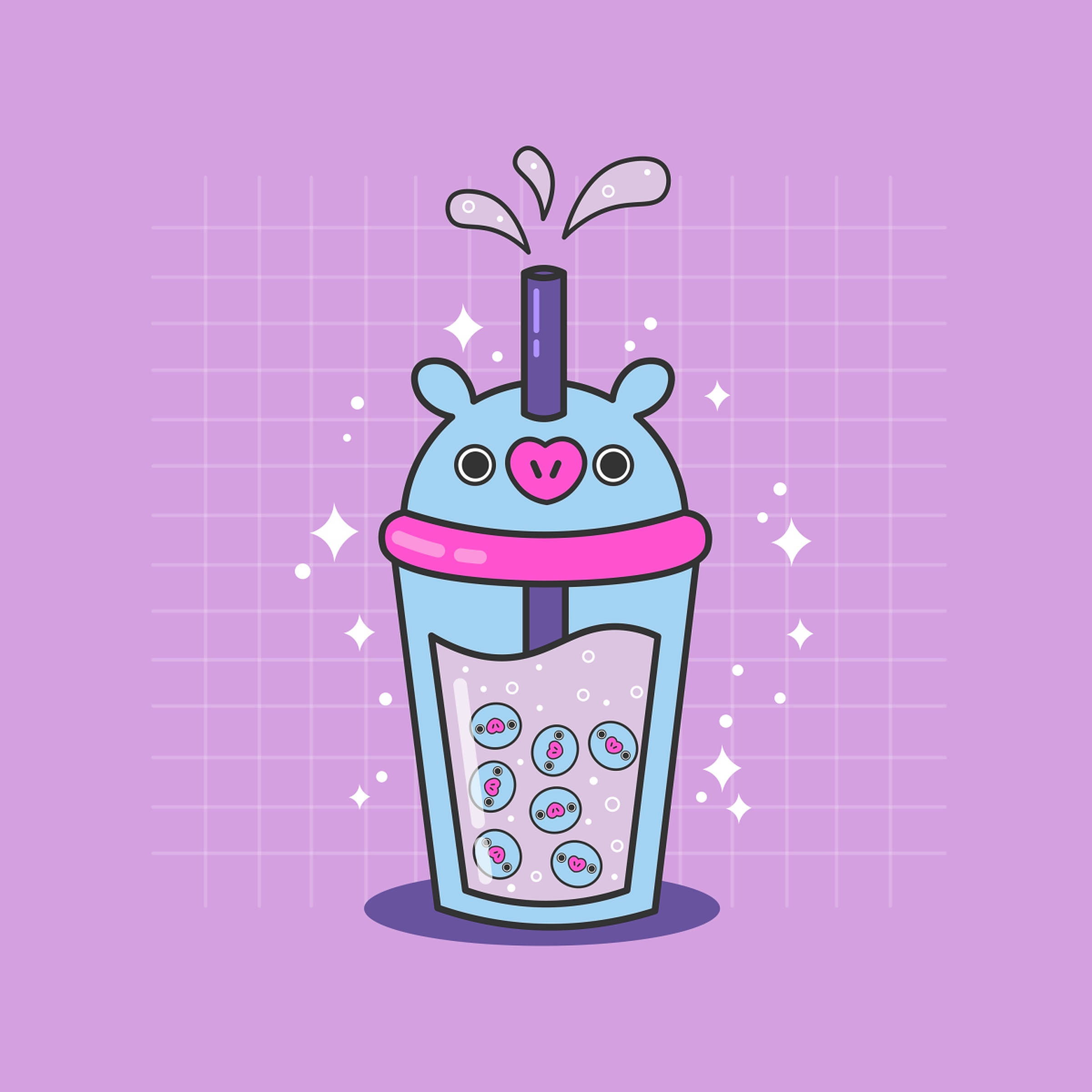 Mang Bt21 Boba Chai Picha ya Ukuta
