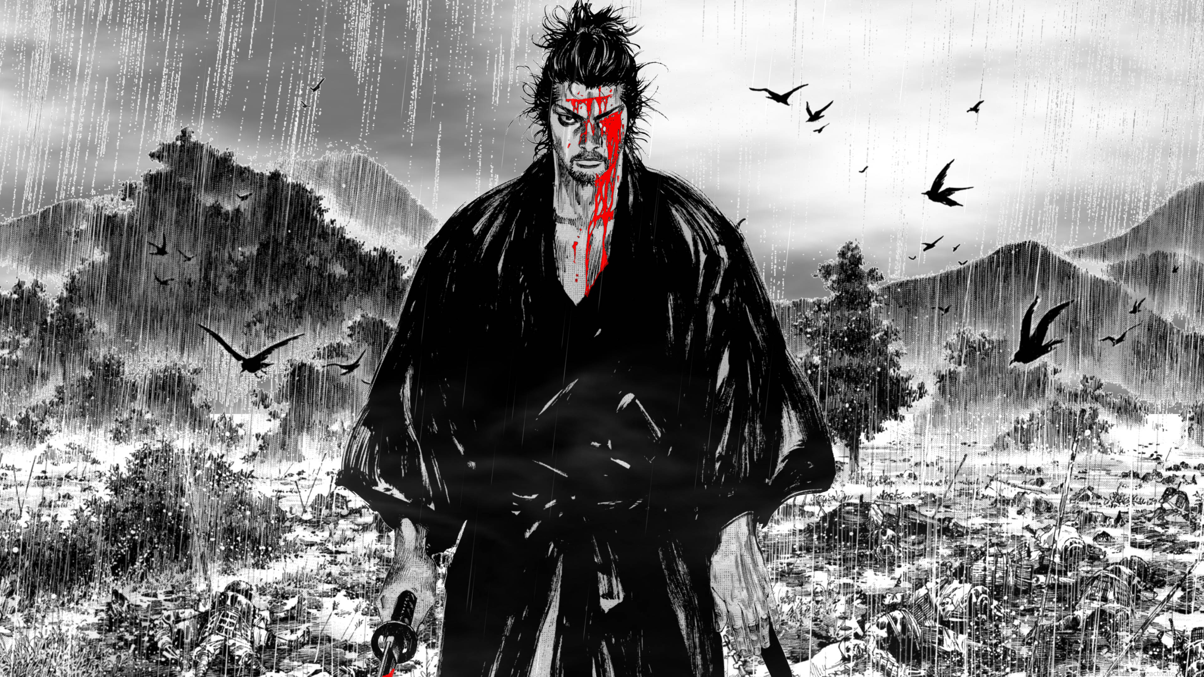 Manga Vagabond ya 4K Picha ya Ukuta