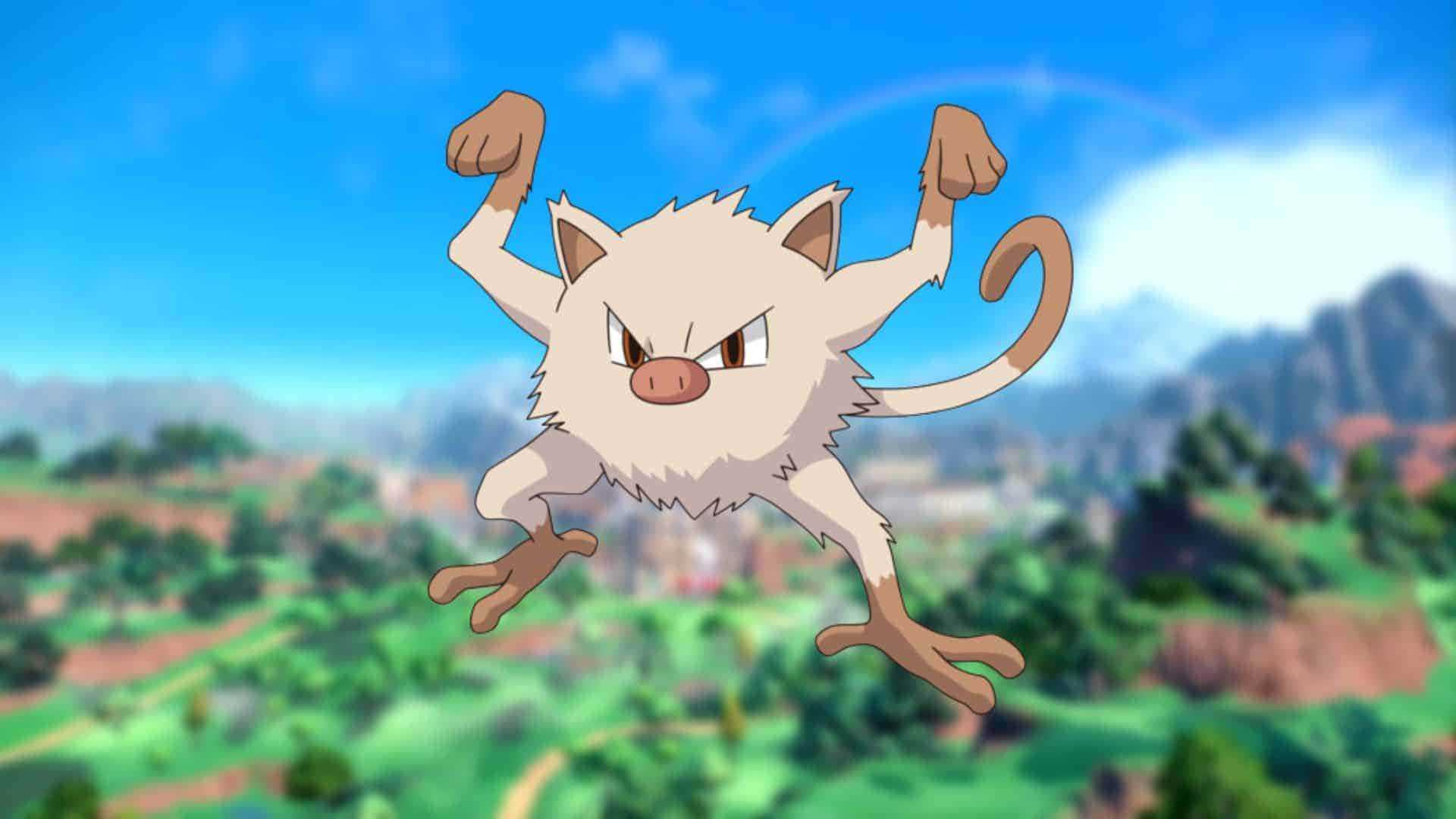 Mankey Asiyebadilika Mchoro wa 2D wa Primeape Picha ya Ukuta