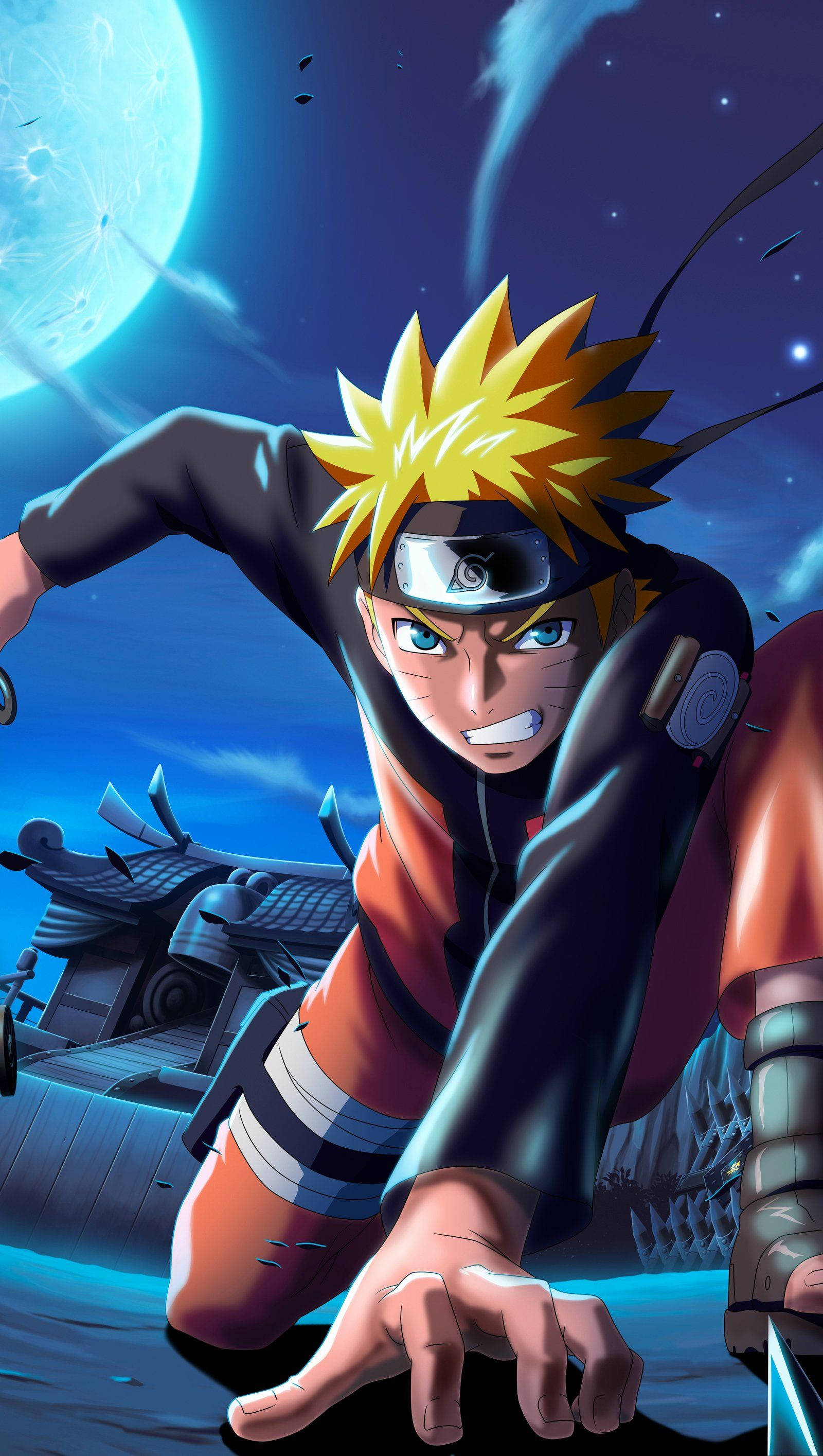 Mapambano Makali ya Mwezi - Naruto Mobile 4K Picha ya Ukuta
