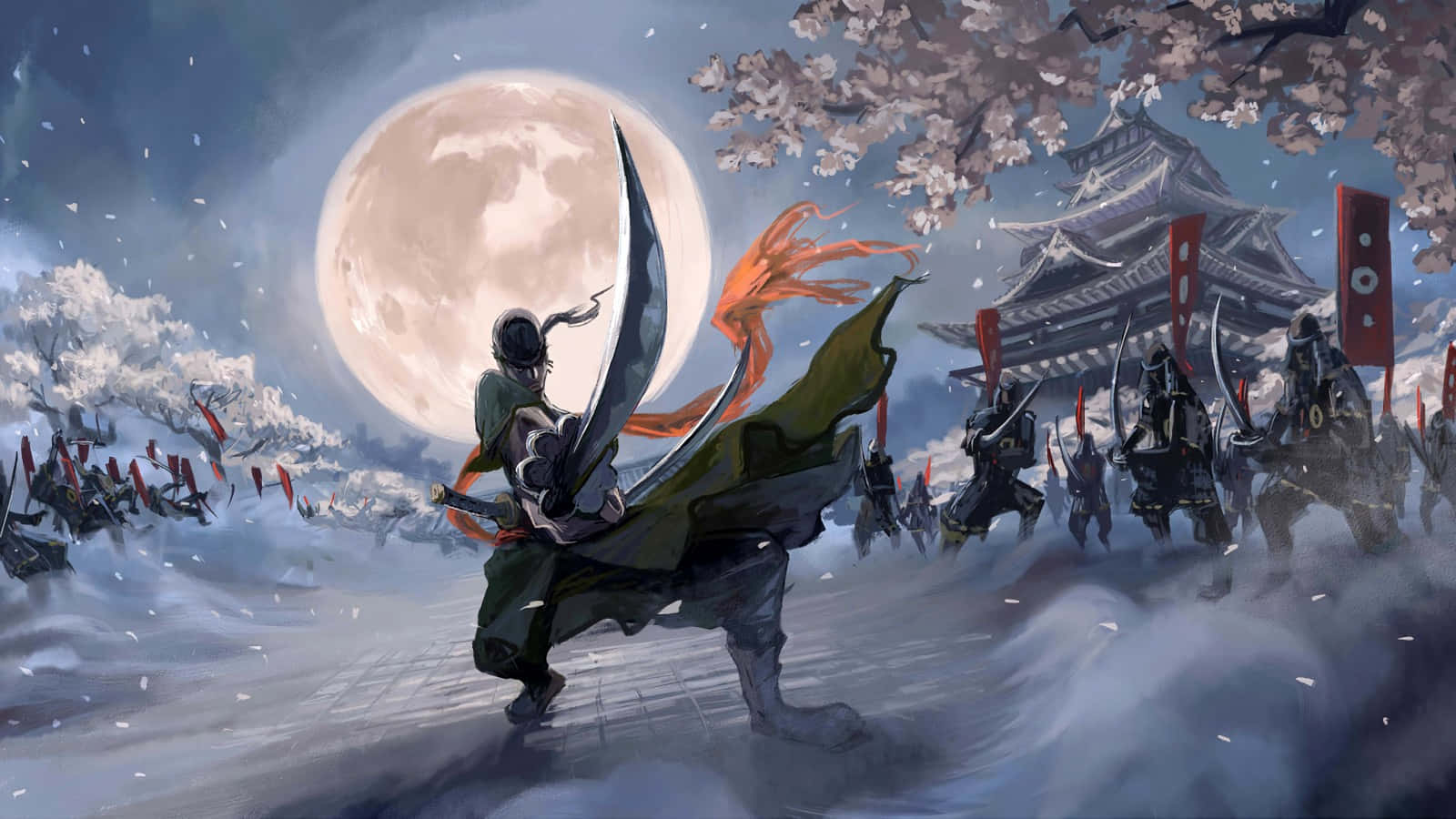 Mapambano ya Epic ya Anime Yanayoendelea Picha ya Ukuta