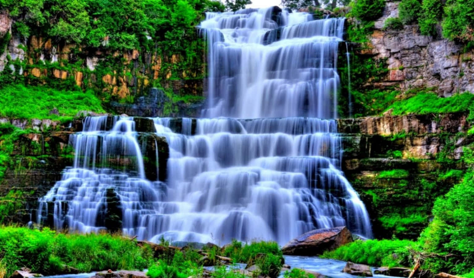 Maporomoko ya Maji ya Chittenango Falls State Park kwa Kompyuta Picha ya Ukuta
