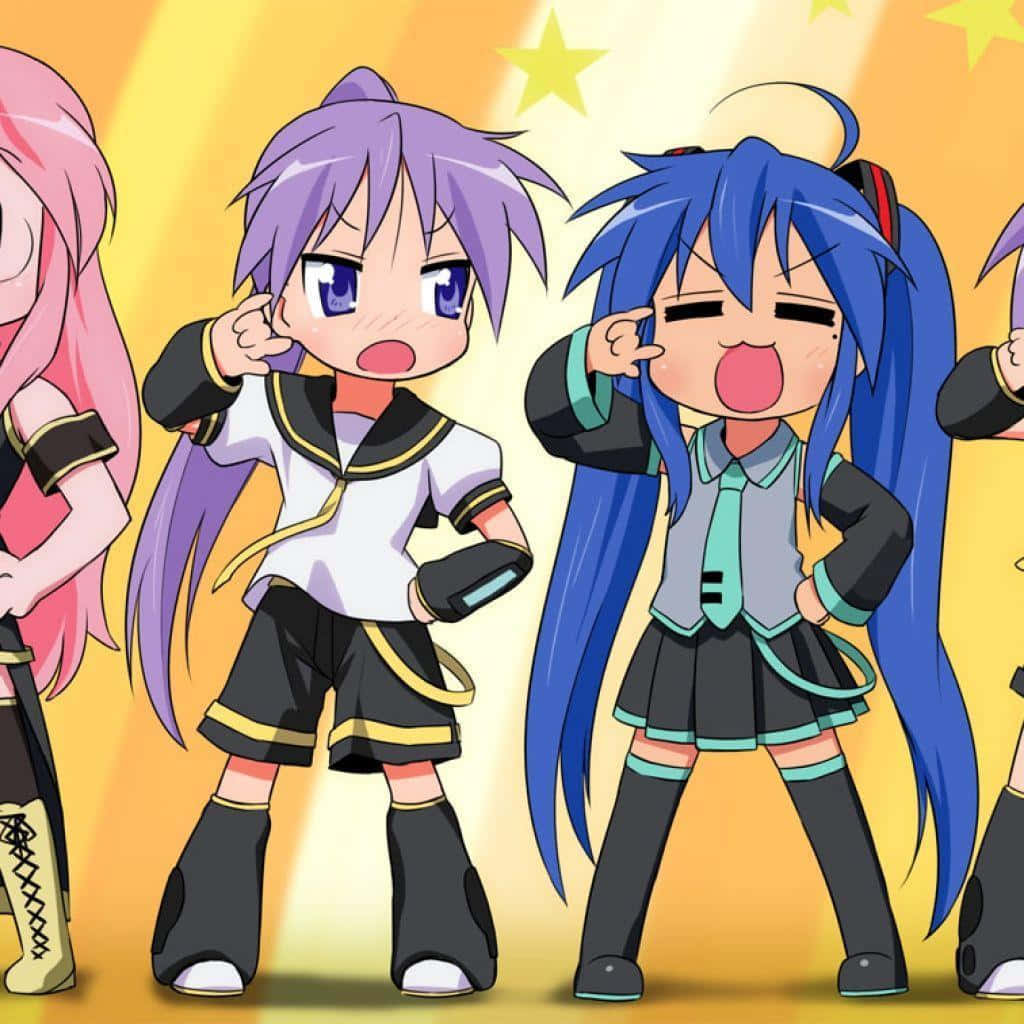 Marafiki wa Anime Wajanja Wanaungana! Picha ya Ukuta