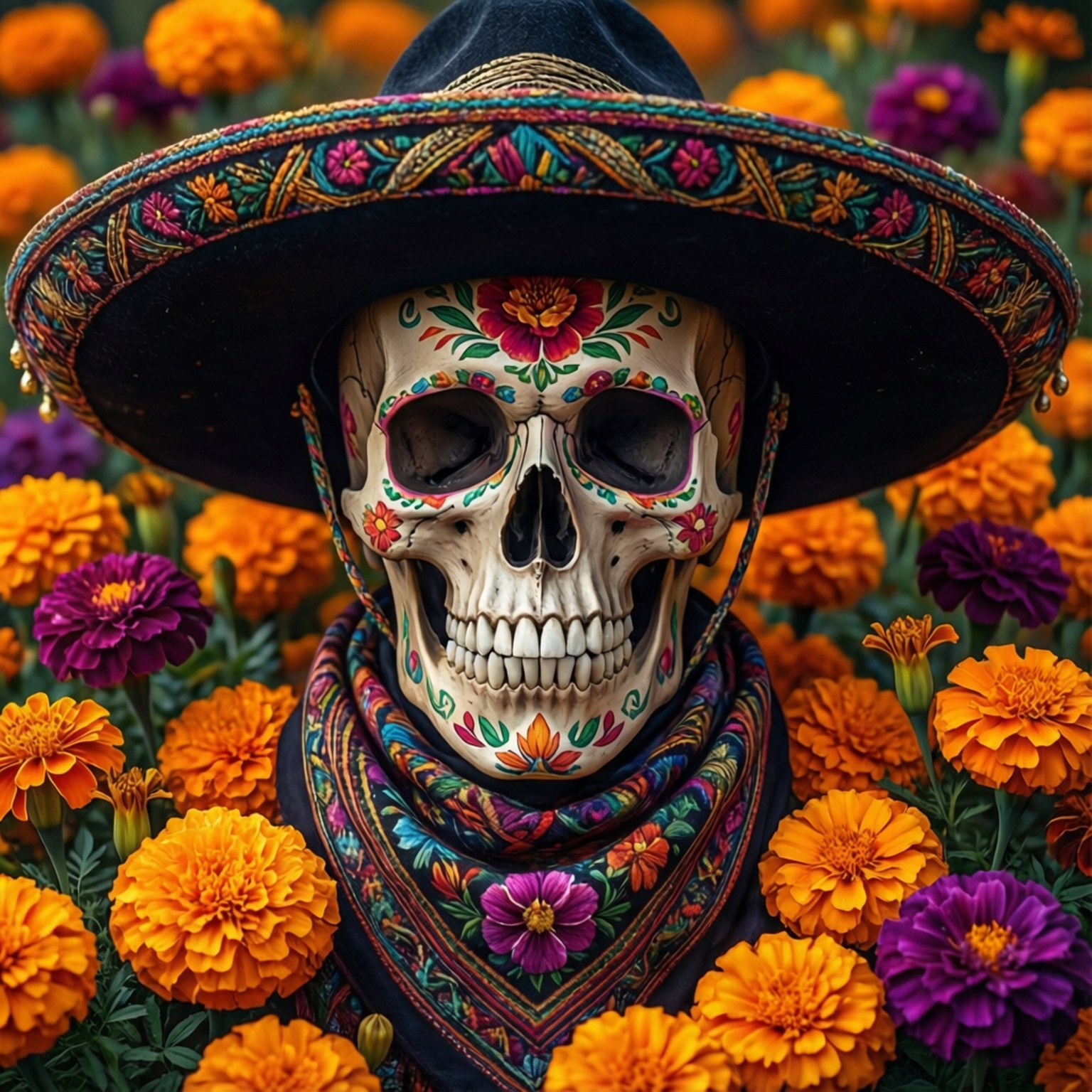 Mariachi Skull Picha ya Ukuta