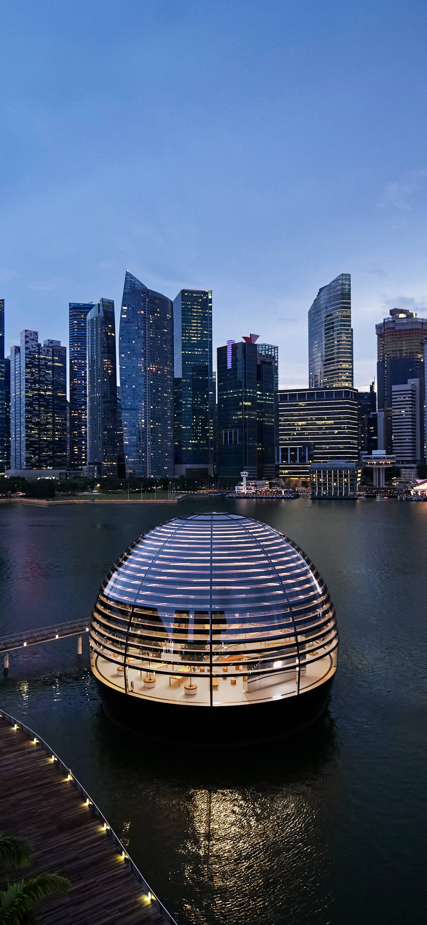 Marina Bay Sands Phone Dome Water Picha ya Ukuta
