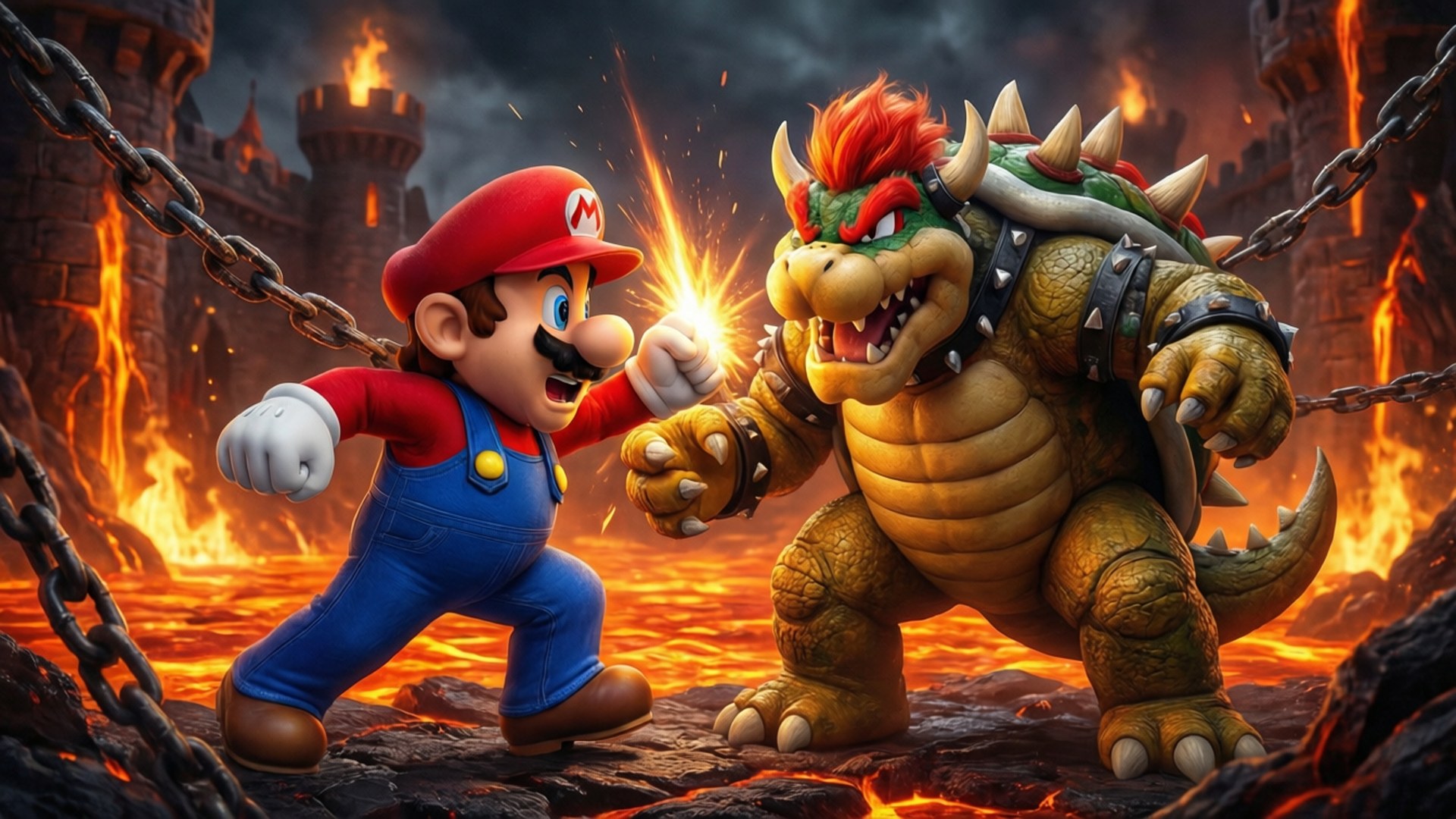 Mario dhidi ya Bowser Picha ya Ukuta