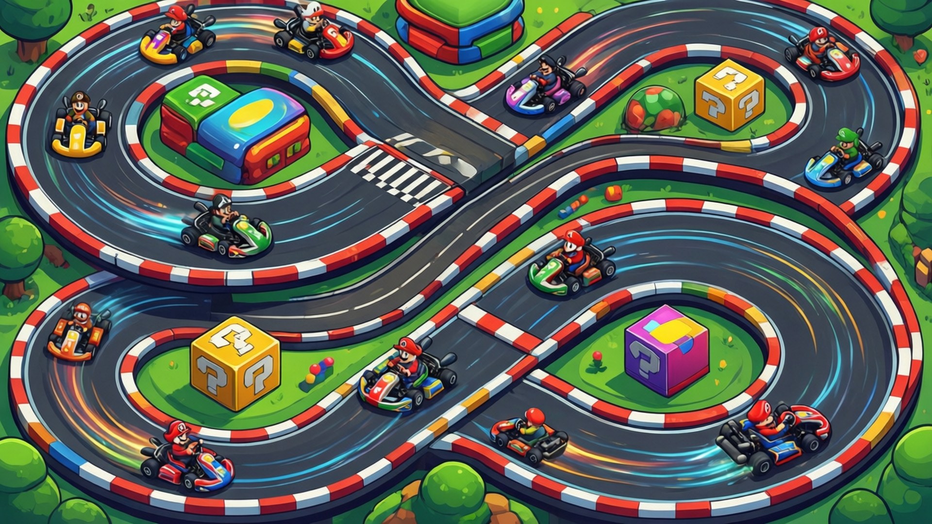 Mario Kart Mbio za Mbio Picha ya Ukuta