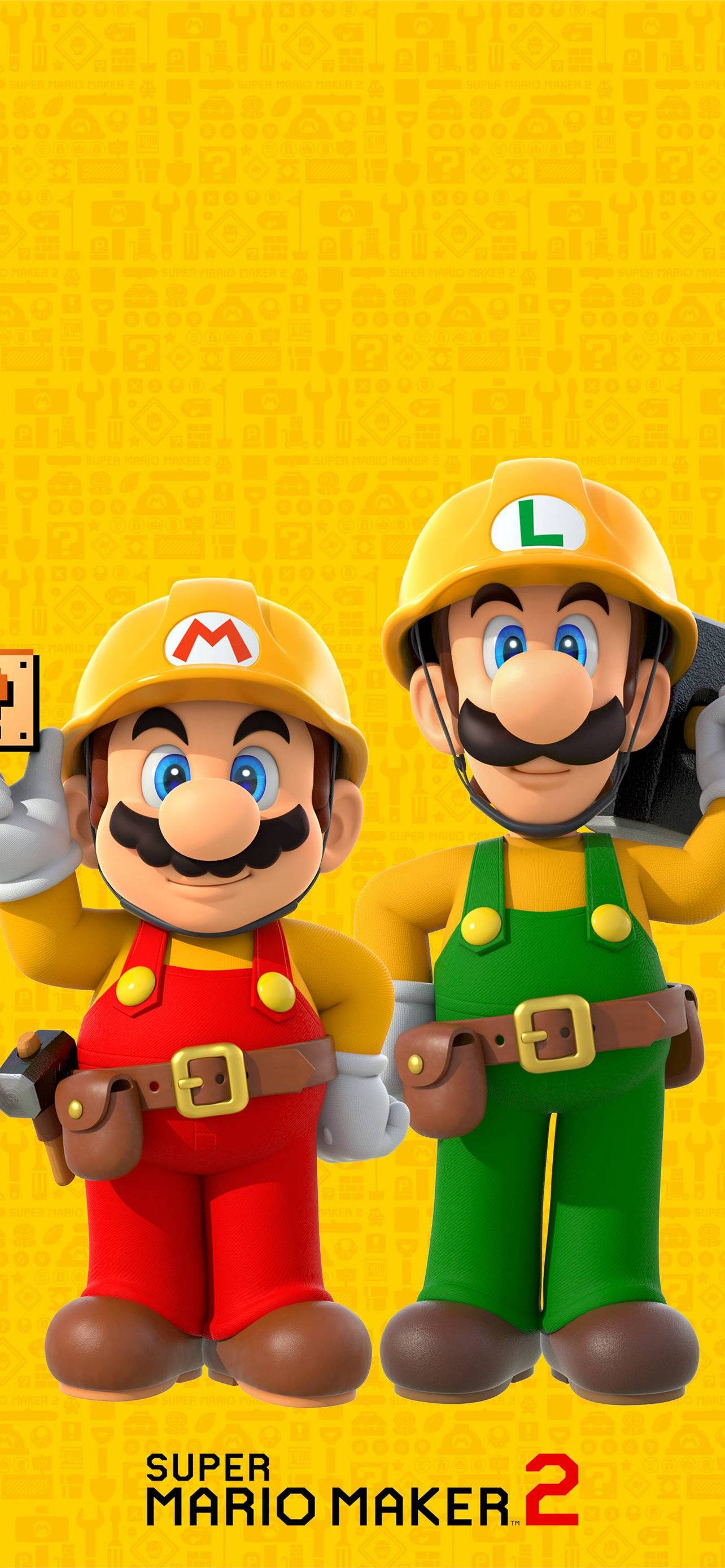 Mario na Luigi Super Mario Maker2 Promo Picha ya Ukuta