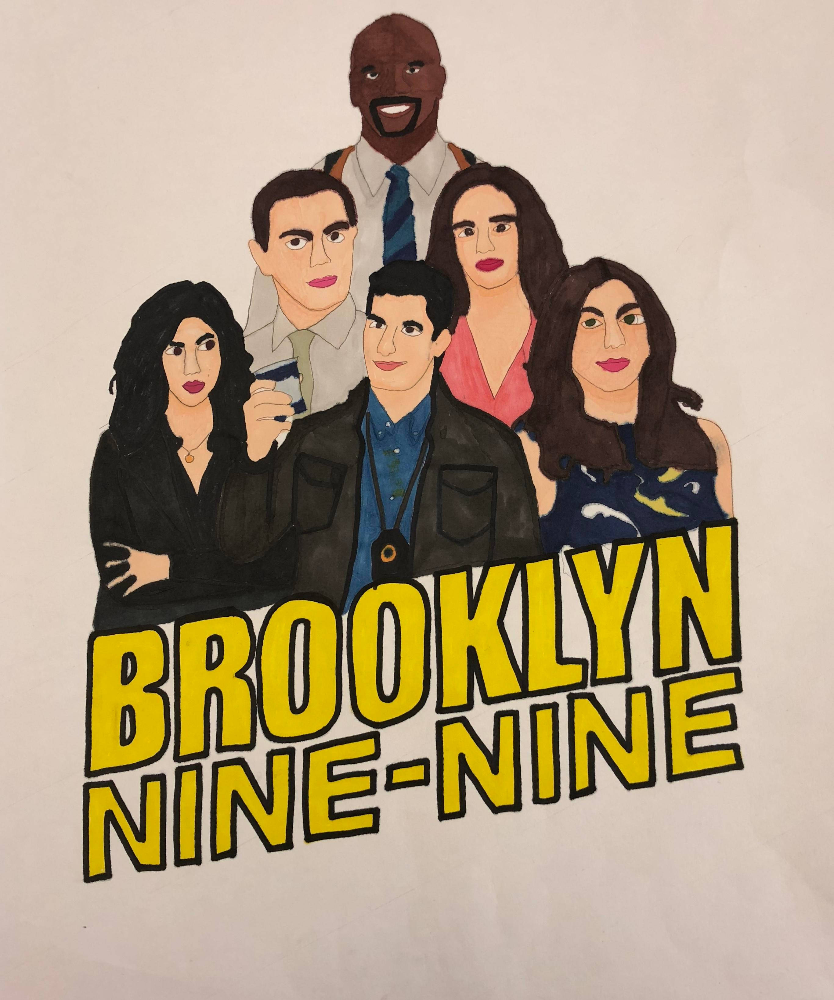 Mario wa Tinta Nyeusi Sanaa kutoka Brooklyn Nine Nine Picha ya Ukuta