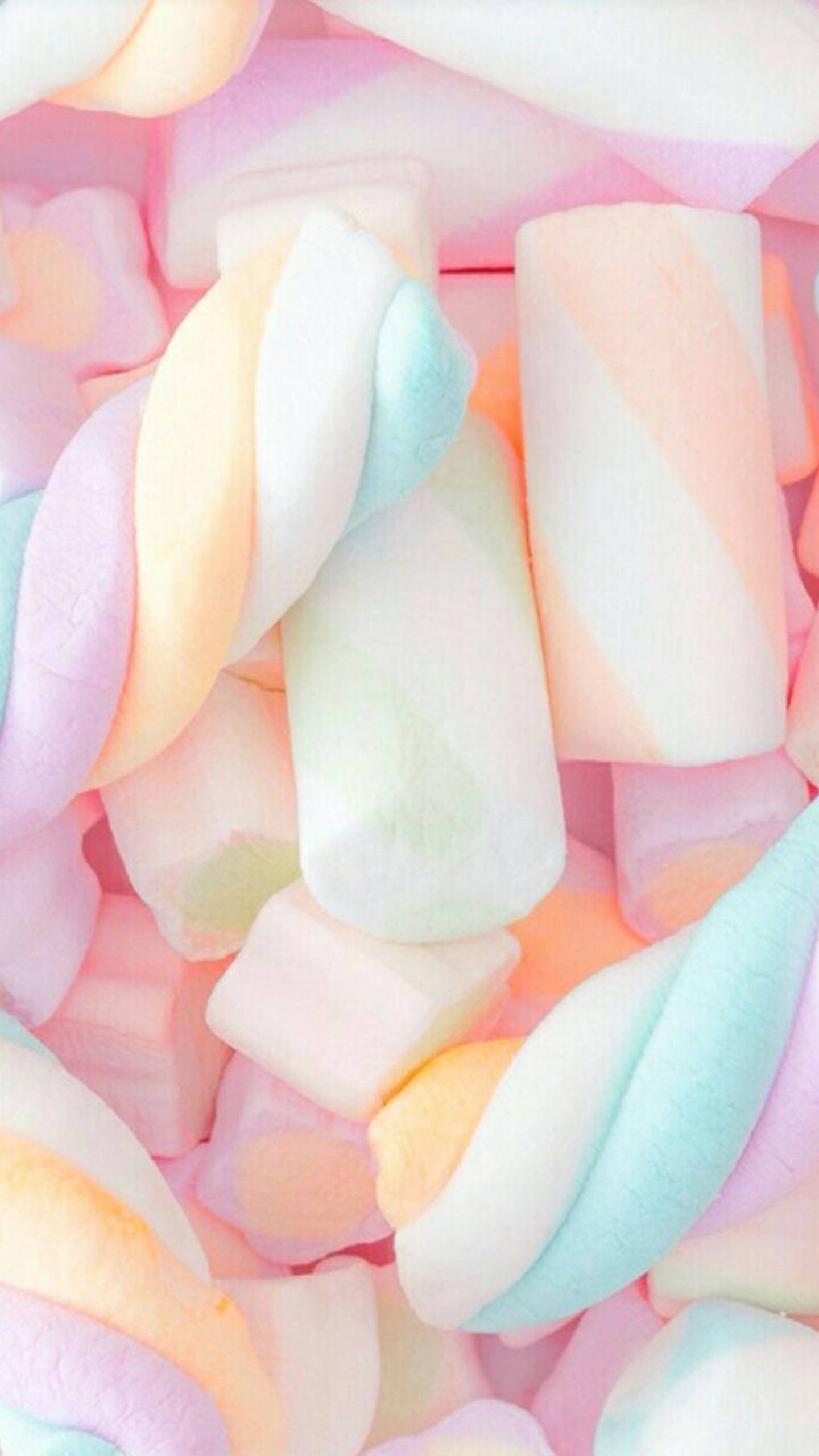Marshmallows za Upinde wa Mvua za Pastel Picha ya Ukuta