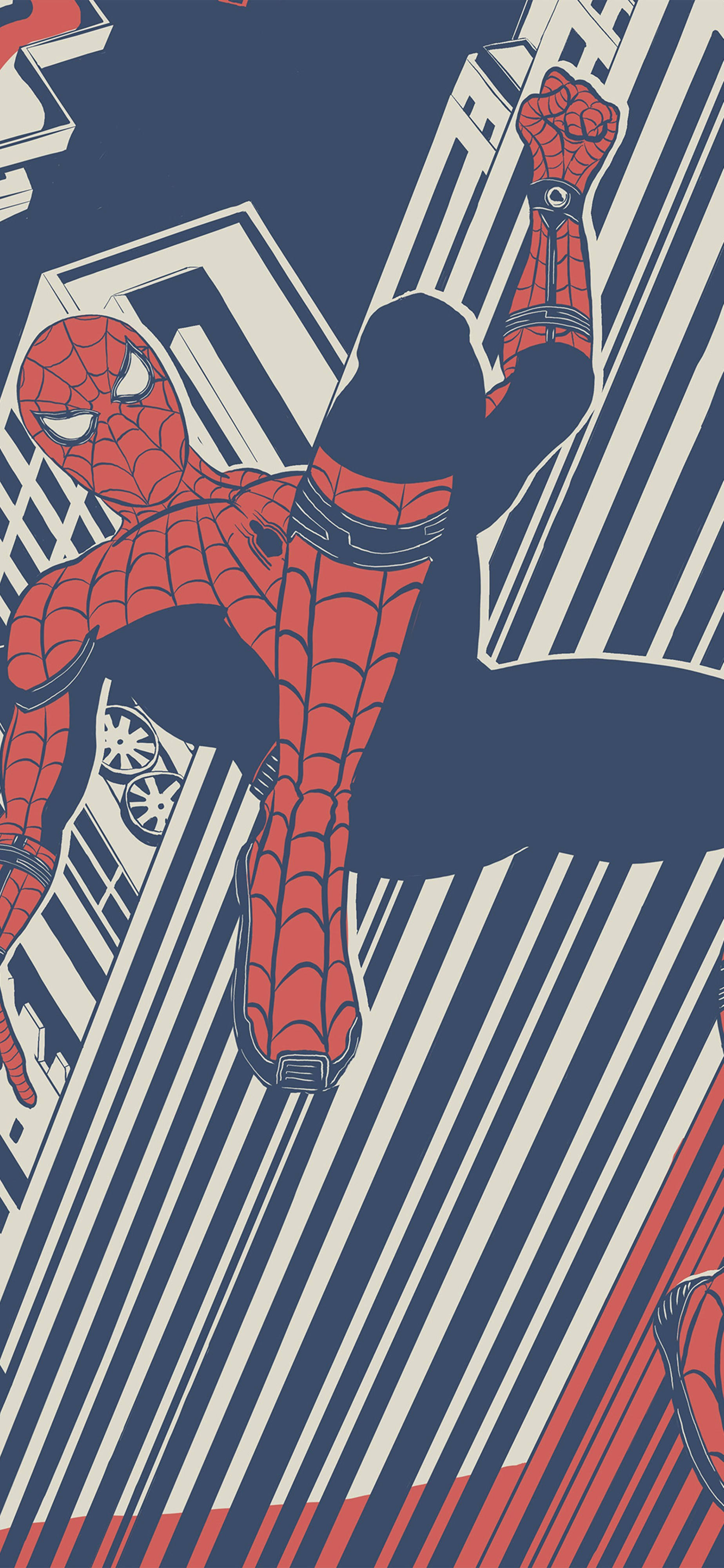 Marvel 4K Simu Spider-man Nyekundu Bluu Weupe Picha ya Ukuta