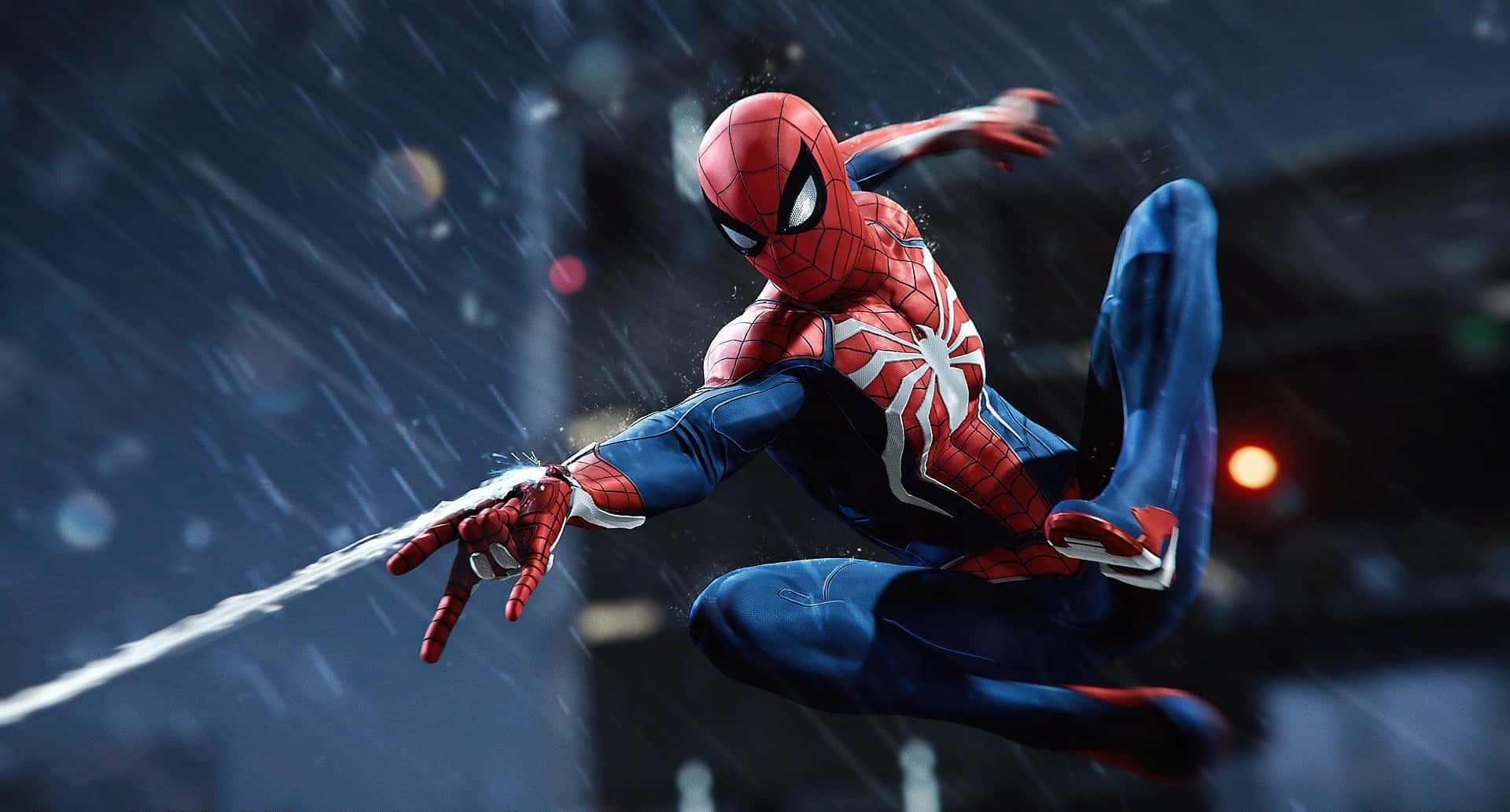 Marvel Ps4 Spiderman Akifyatua Wavu Mvunoni Picha ya Ukuta
