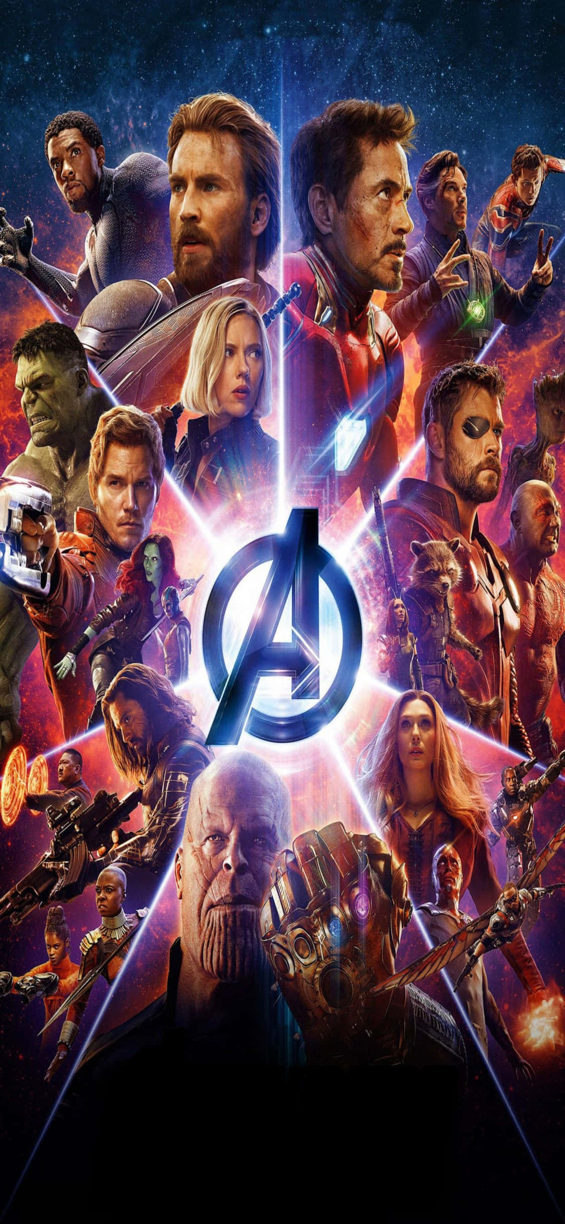 Marvel's Avengers Wawili na iPhone Xs Picha ya Ukuta