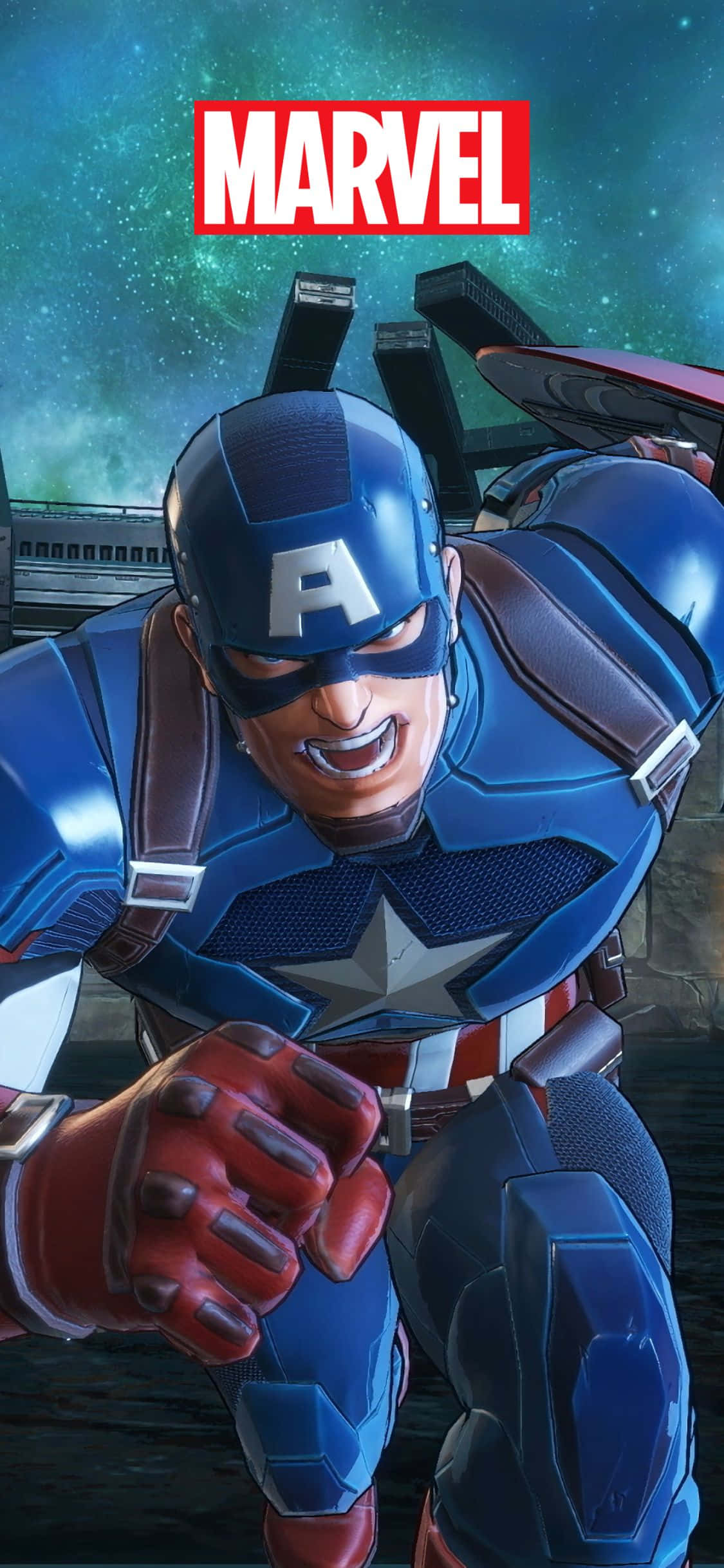 Marvel Ultimate Alliance 3 Captain America Mandharinyuma ya Marvel ya iPhone XS Picha ya Ukuta