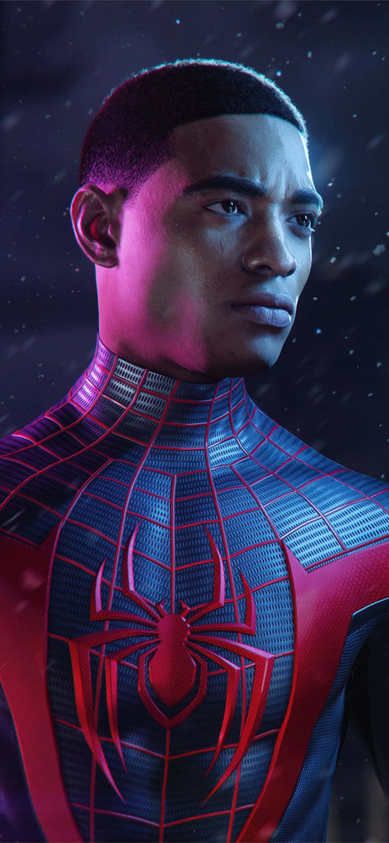 Marvel Video Game Spider Man Miles Morales iPhone Picha ya Ukuta