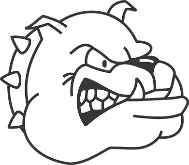 Mascot ya Bulldog Mkali Vekta Picha ya Ukuta