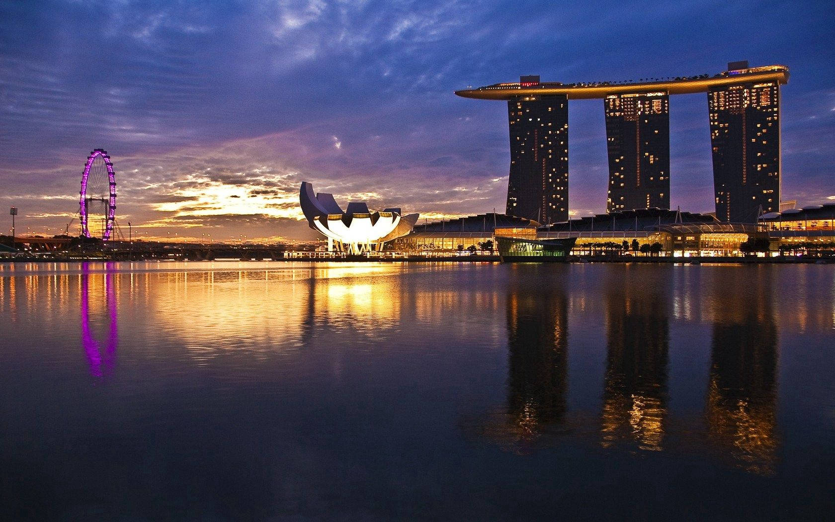 Mashua ya Mto Marina Bay Picha ya Ukuta
