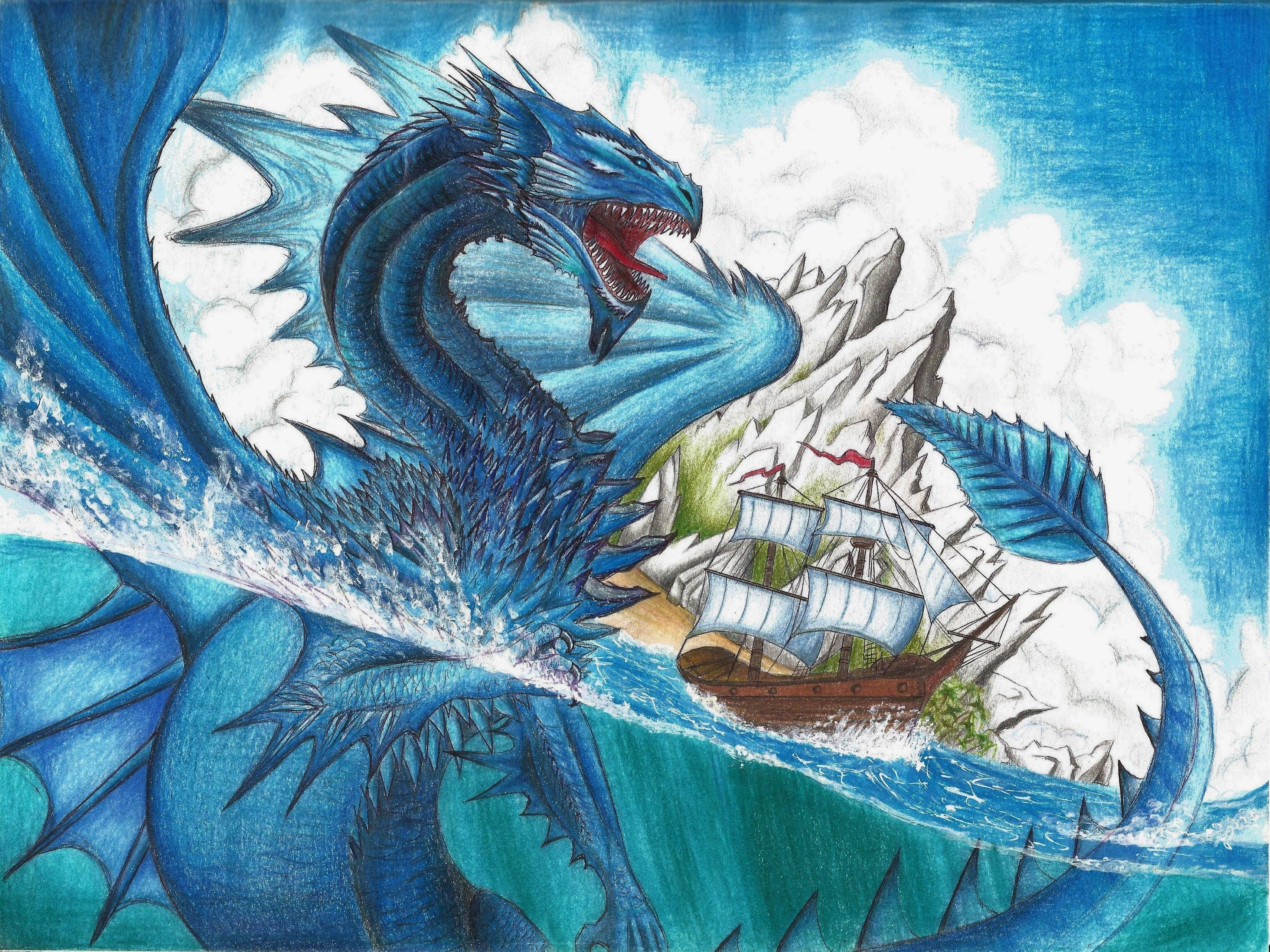 Mashua ya Samaki wa Bahari ya Dragon ya Japani ya PC Picha ya Ukuta