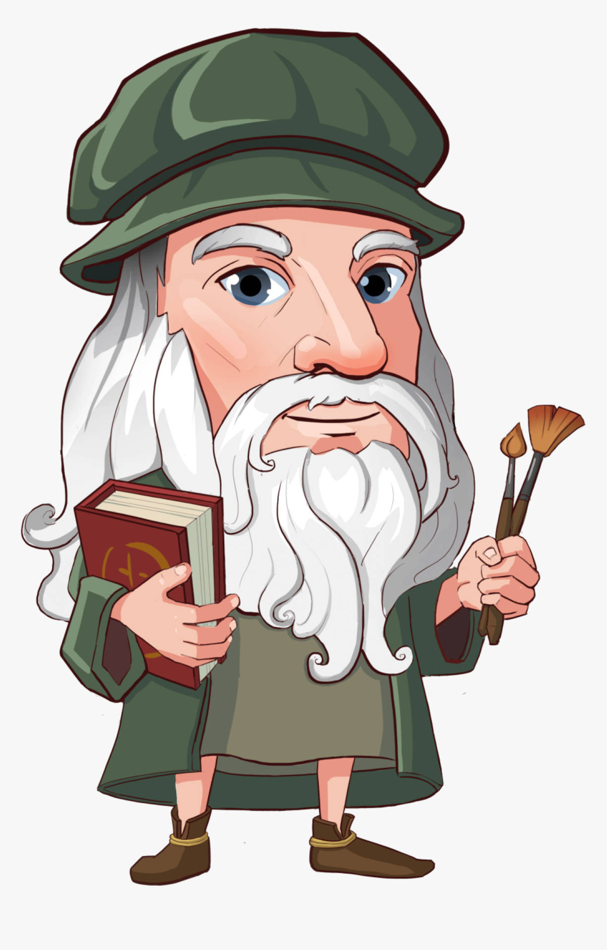 Mashuhuri wa Leonardo Da Vinci katika Sanaa ya Grafiki yenye Rangi Moja Picha ya Ukuta