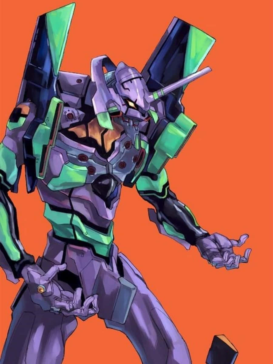Mashujaa wa "Neon Genesis Evangelion" wanapambana na vikosi vya giza. Picha ya Ukuta