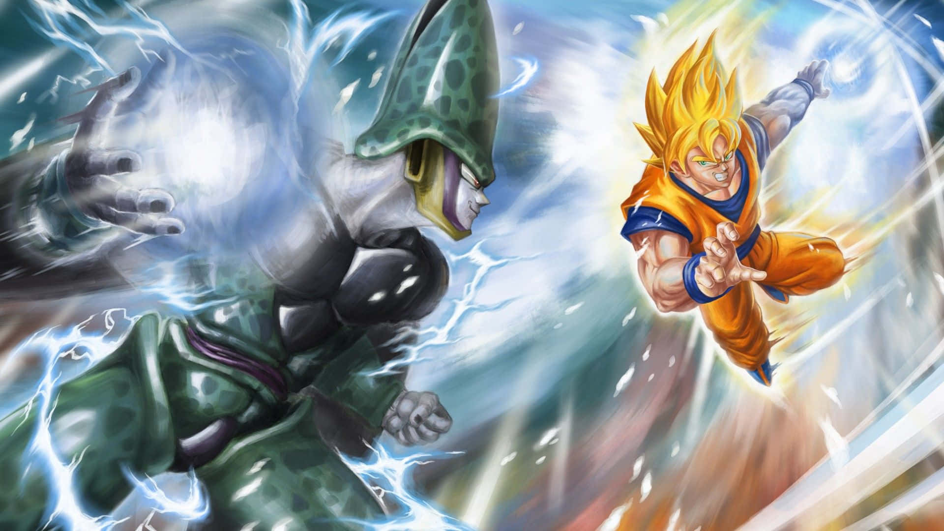 Mashujaa wa Saiyan wa Dragon Ball Super katika vita vya kihistoria Picha ya Ukuta