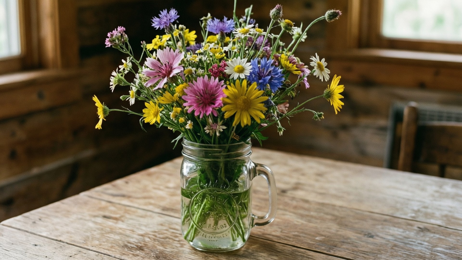 Mason Jar la Mwitu Picha ya Ukuta