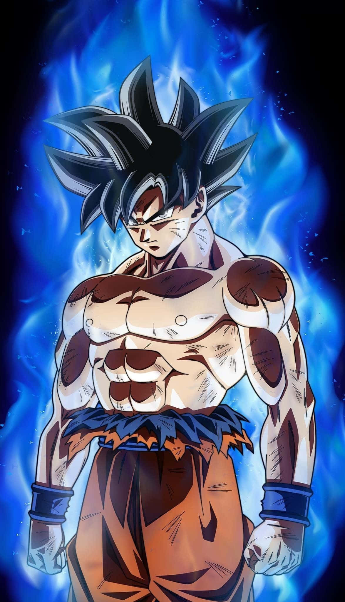 Master Goku Hali ya Hasira - Picha ya iPhone ya Dragon Ball Super yenye Rangi Nyororo Picha ya Ukuta