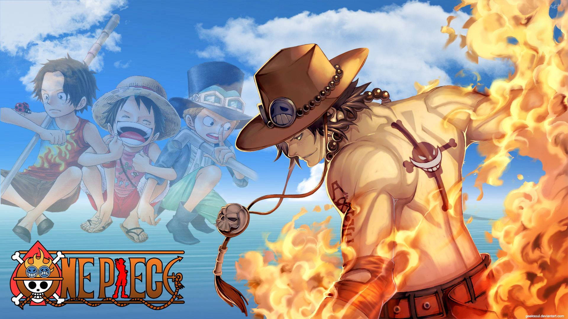 Matukio ya Kikosi cha One Piece Baharini Picha ya Ukuta