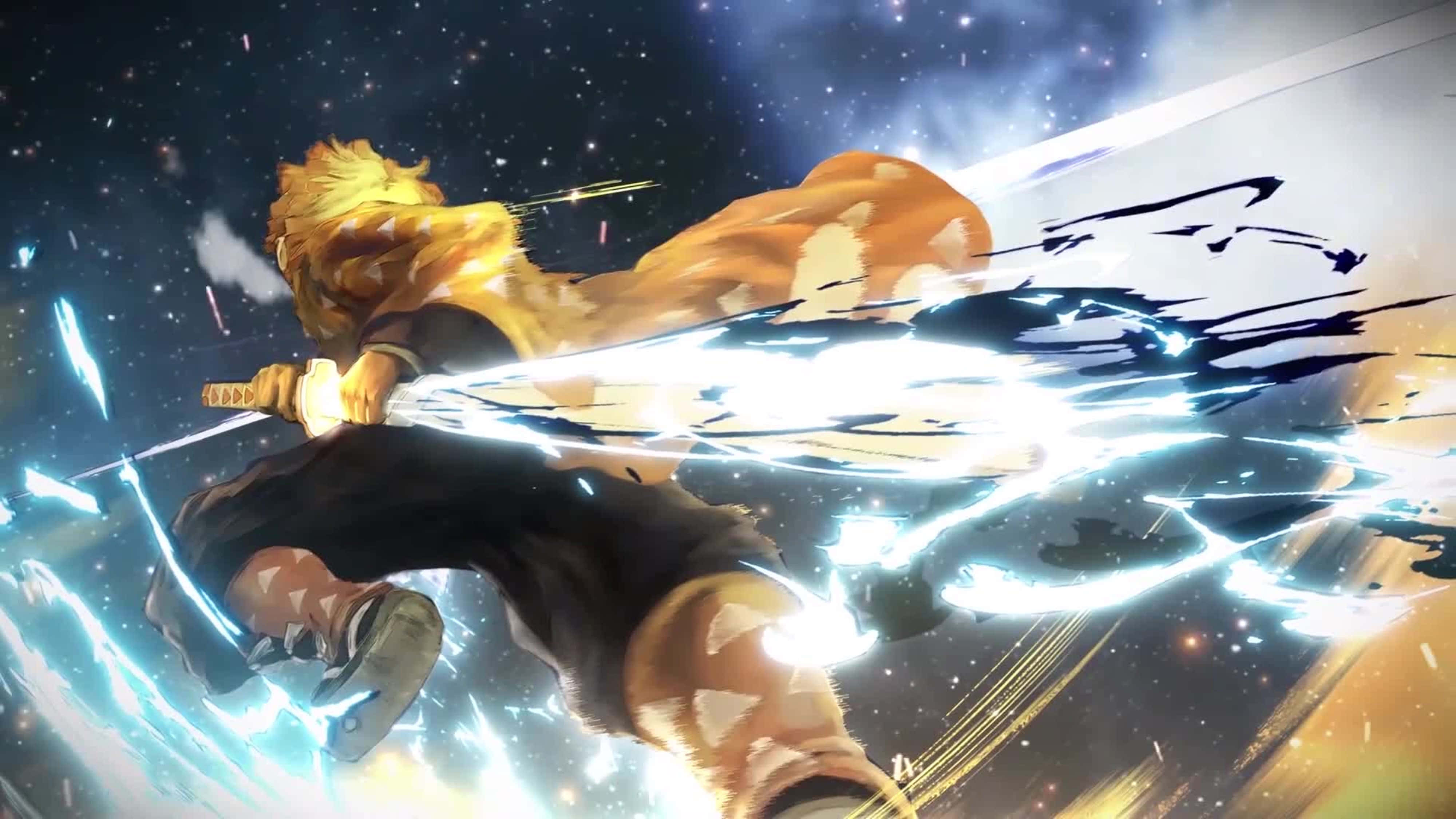 Mauaji ya Zenitsu wa Demon Slayer 4K Picha ya Ukuta