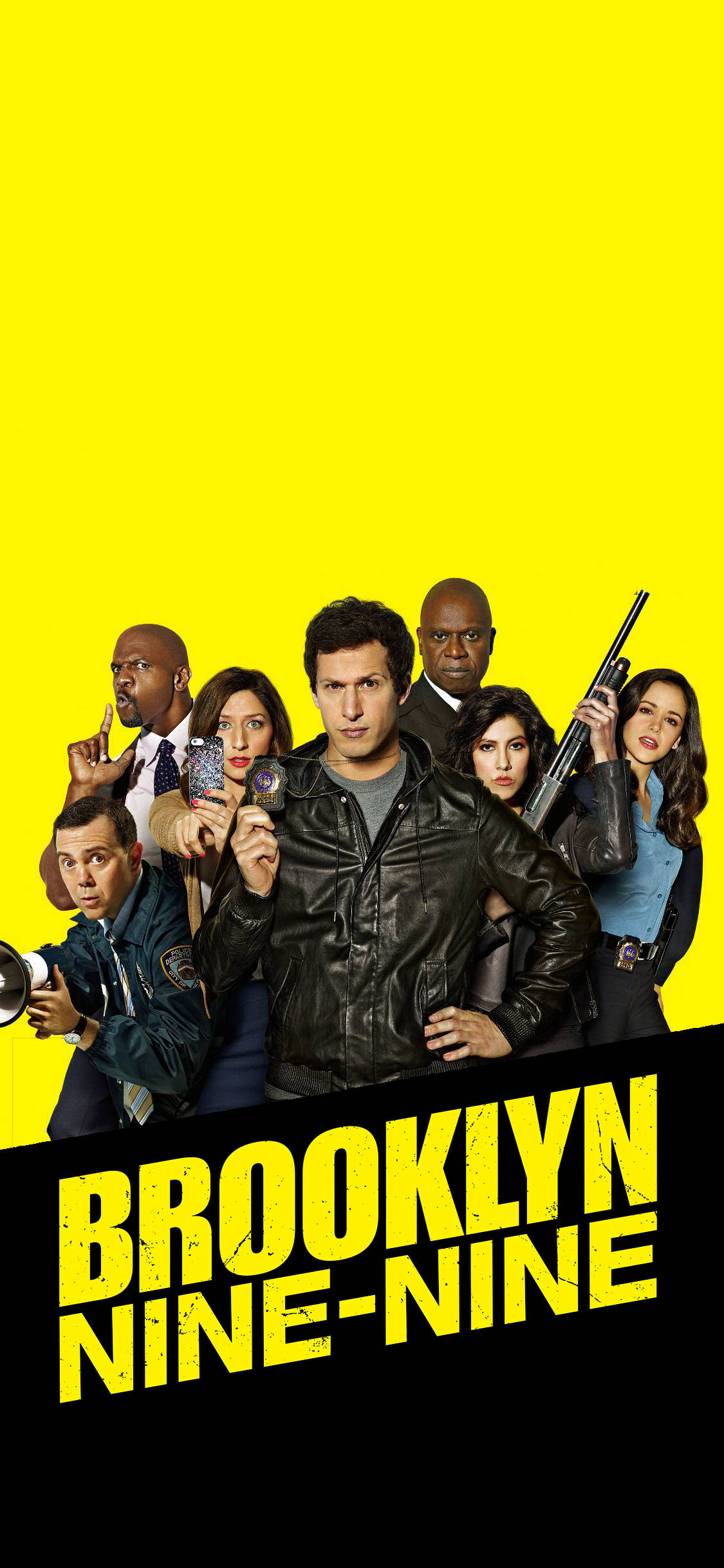 Maudhui ya Kikweli ya Njano na Weusi ya Brooklyn Nine Nine Picha ya Ukuta