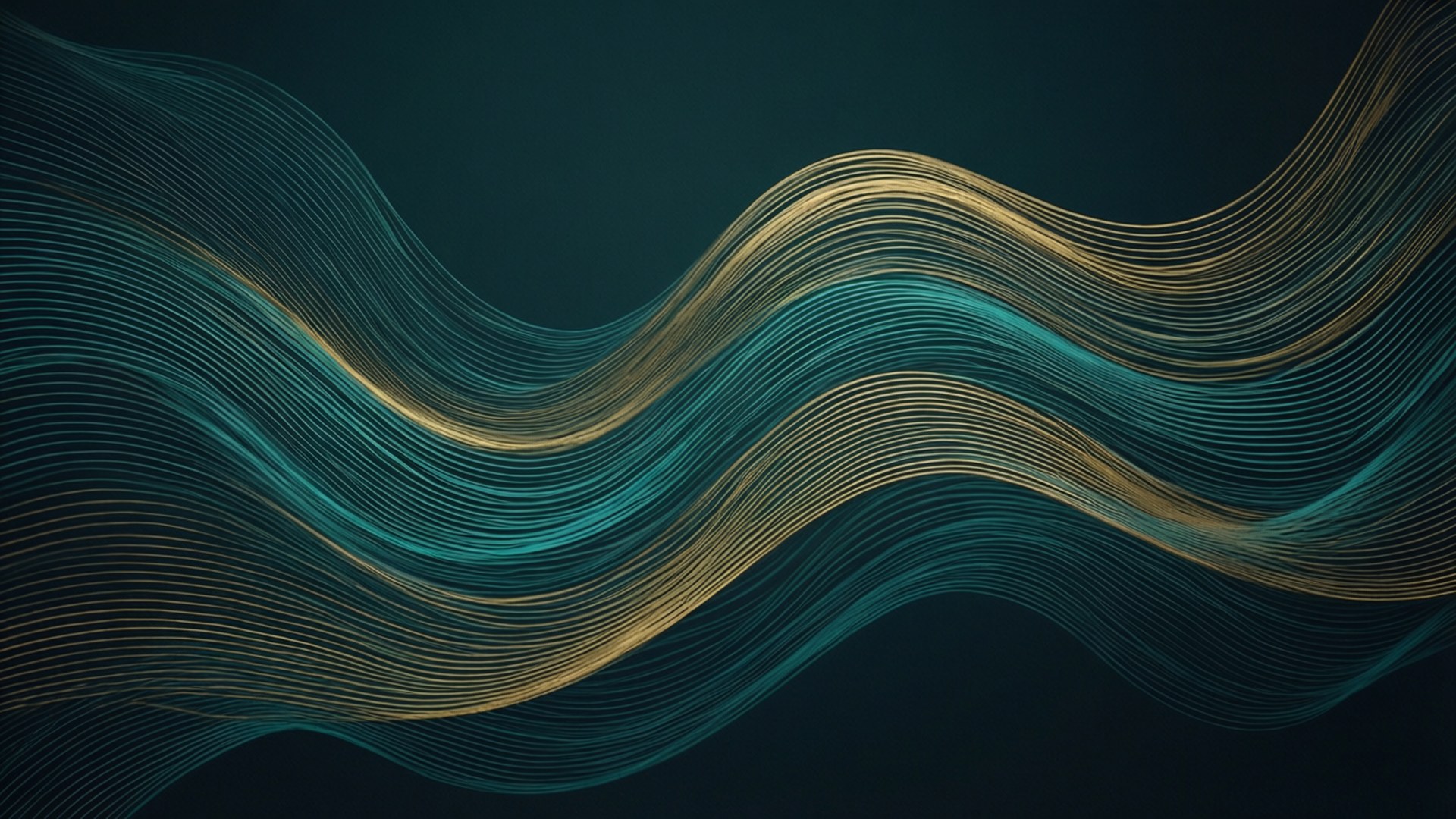 Mawimbi ya Kijani na Dhahabu Picha ya Ukuta