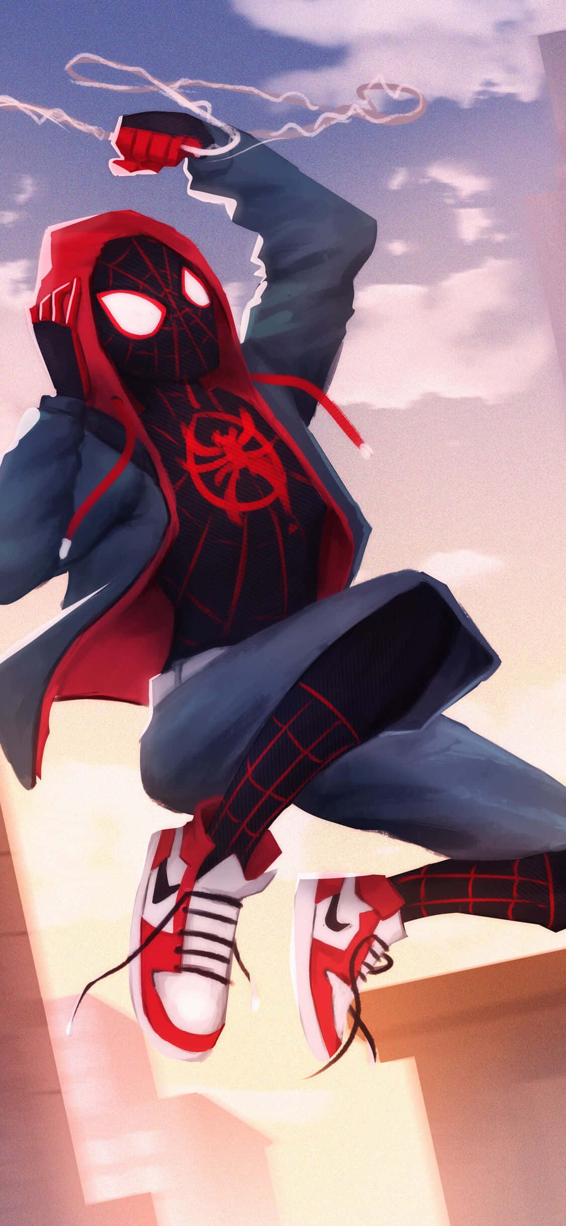 Mawimbi ya Magharibi na Miles Morales iPhone wa Marvel Picha ya Ukuta