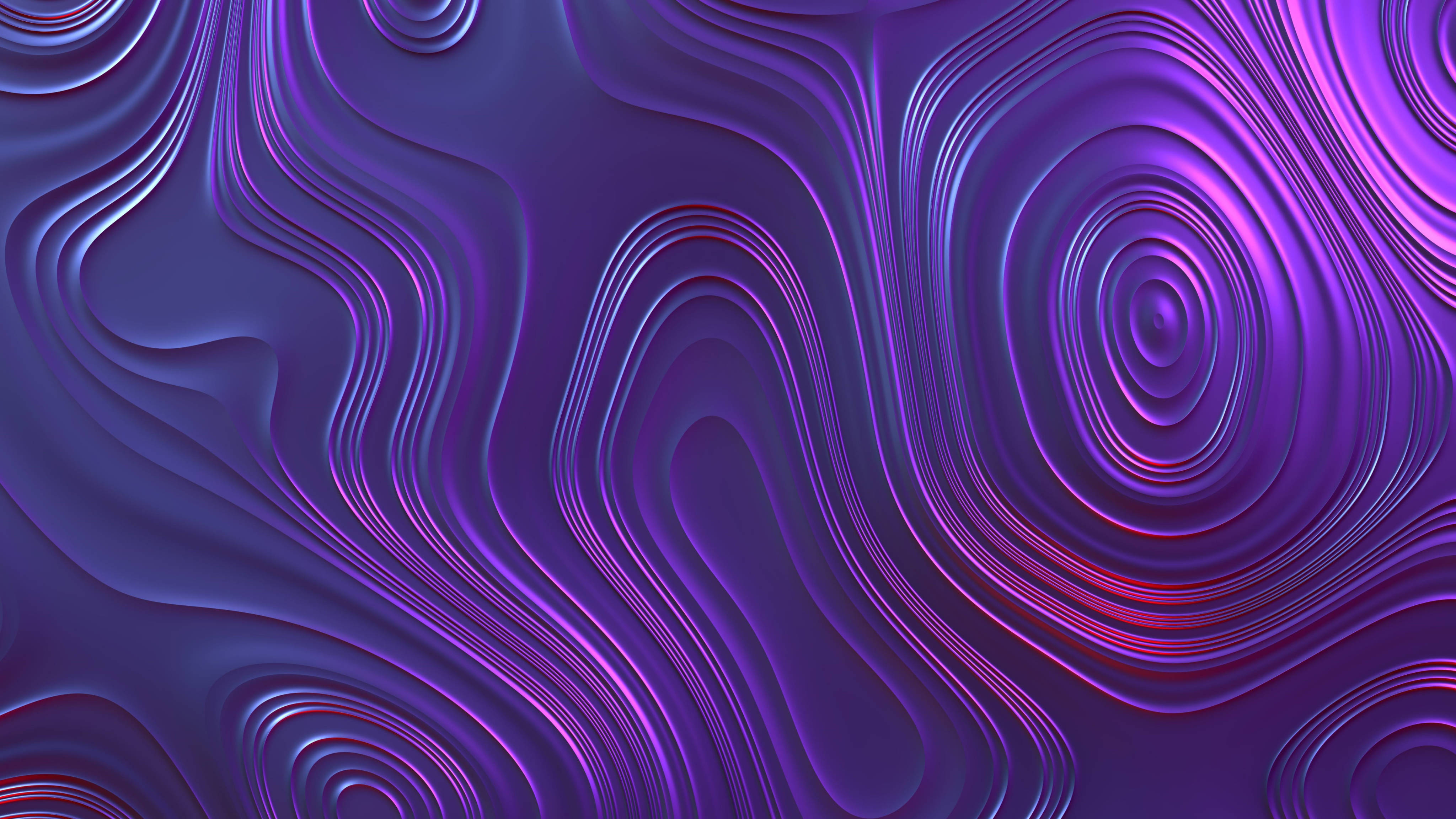 Mawimbi ya Oval ya Violet Aesthetic Abstract Picha ya Ukuta