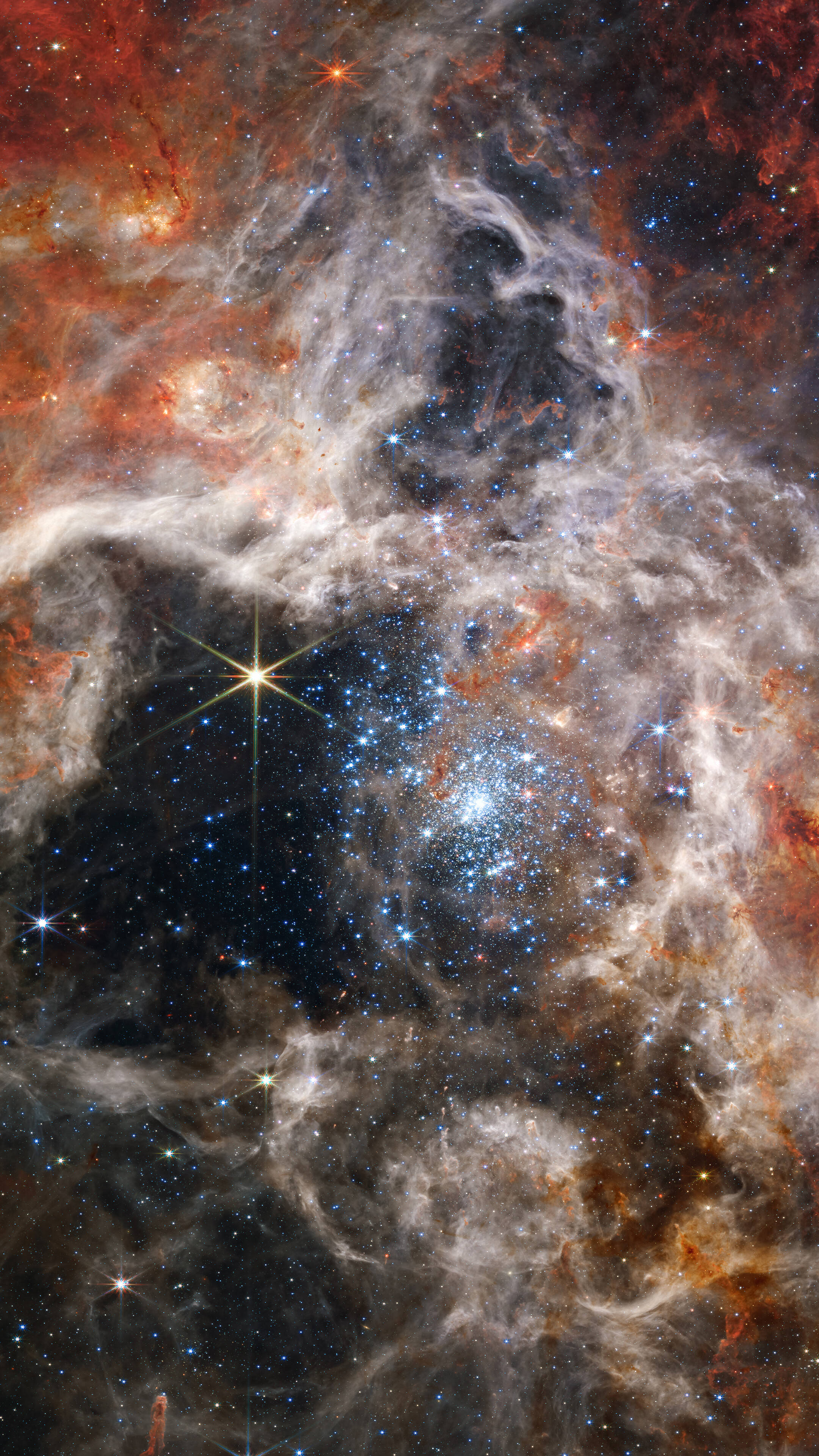 Mawingu ya Nebula Angani 4K Simu Picha ya Ukuta