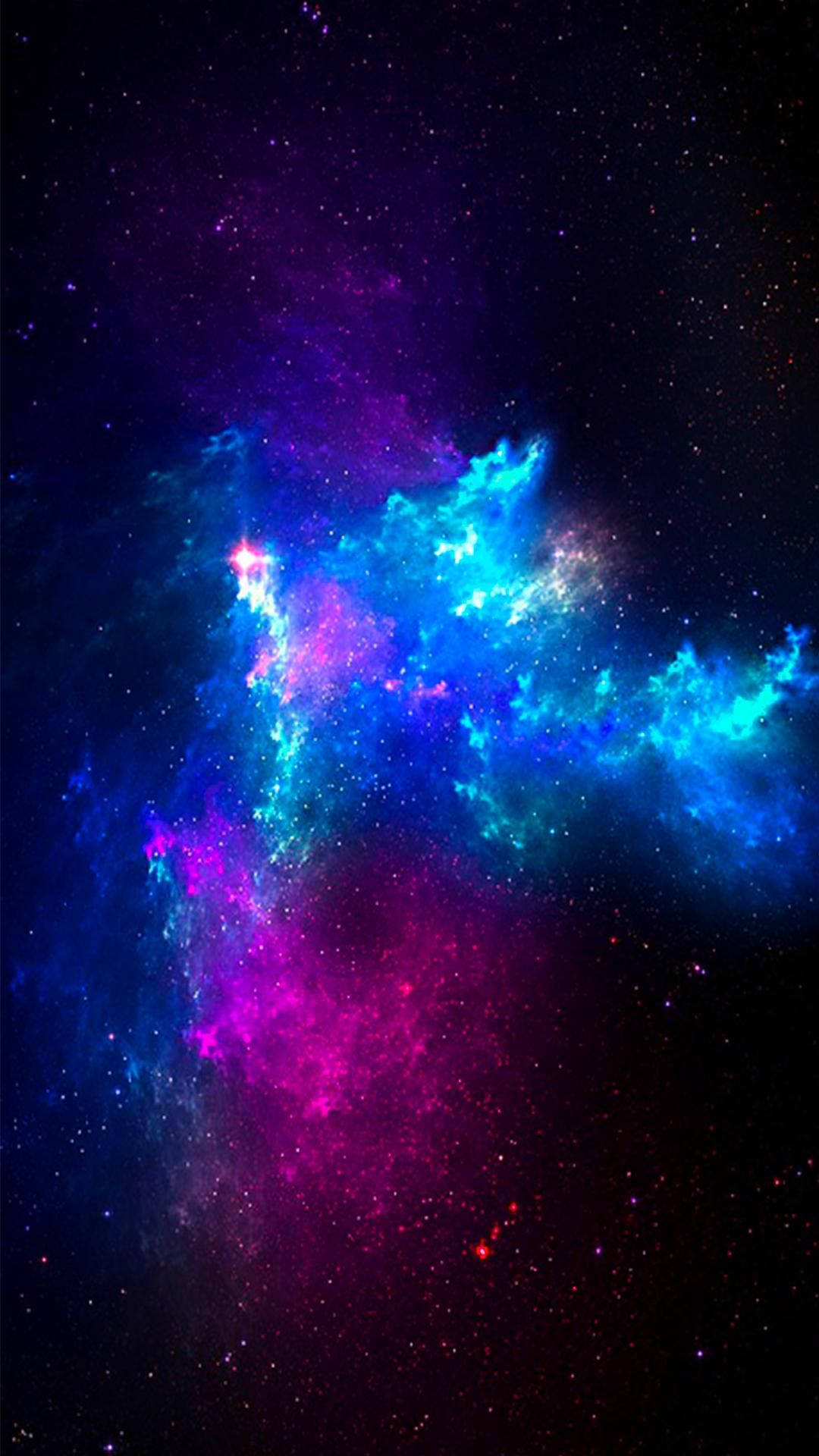 Mawingu ya Neon Katika Galaxy Nzuri Picha ya Ukuta