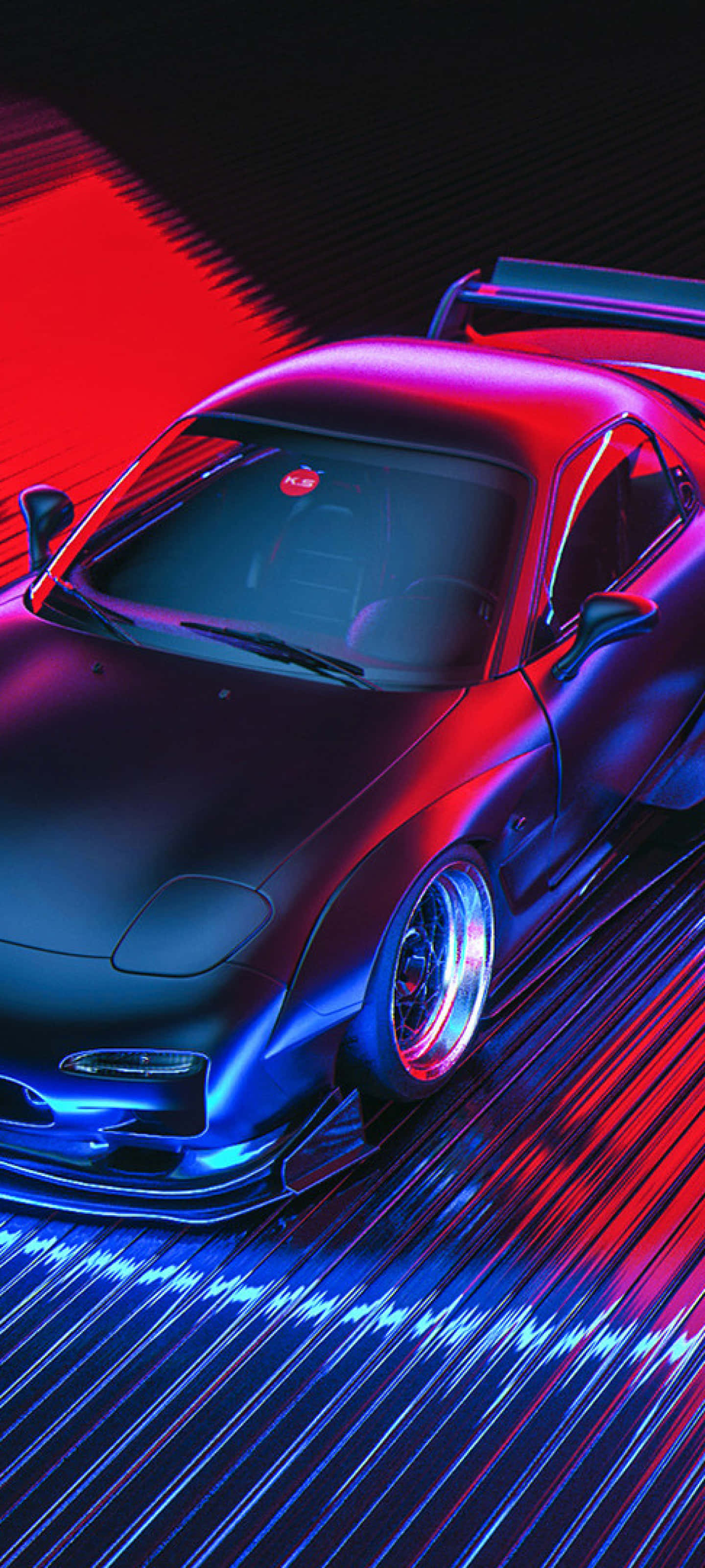 Mazda RX-7 Pixel 3 Need For Speed Heat Background Picha ya Ukuta