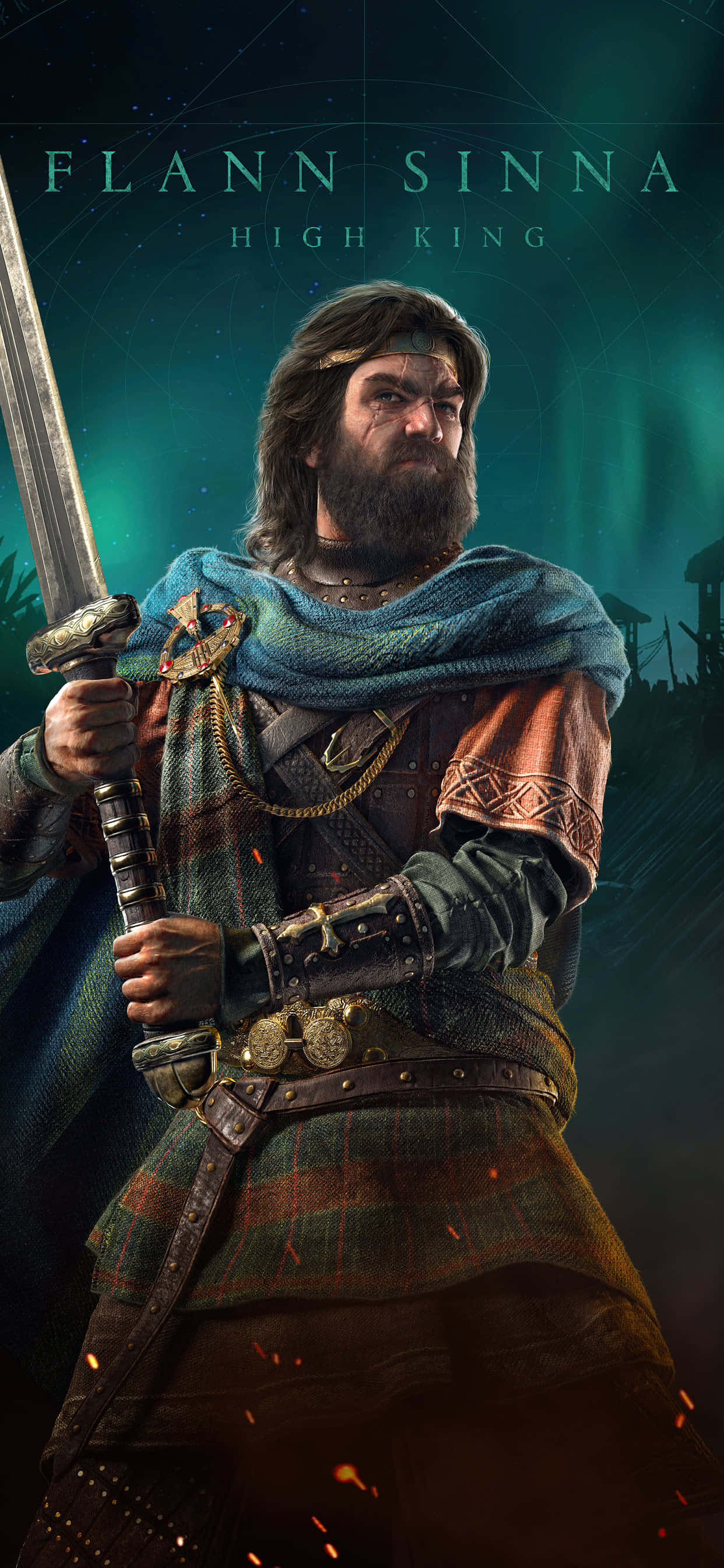 High King Flann iPhone Xs Max Assassin's Creed Valhalla Background Picha ya Ukuta