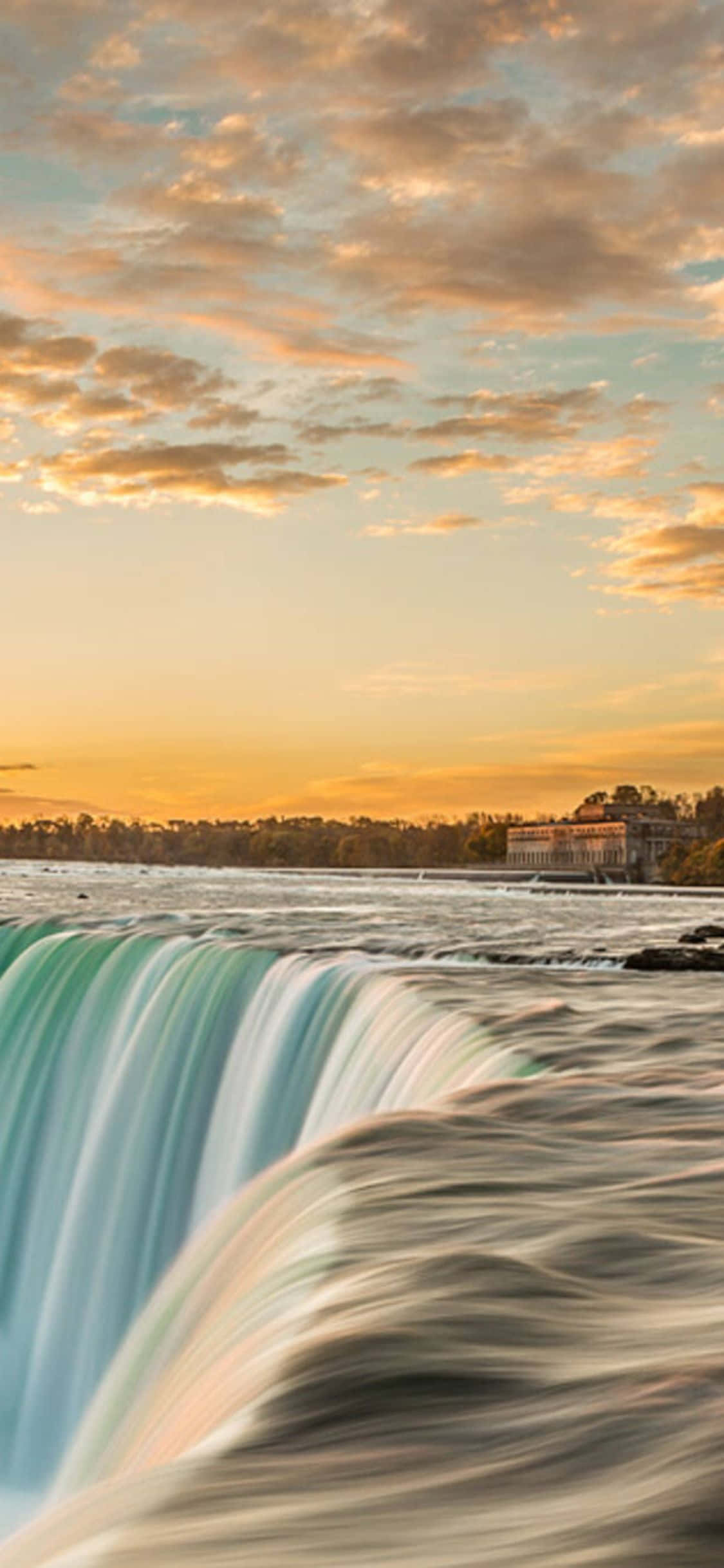 iPhone X Niagara Falls At Sunset Background Picha ya Ukuta