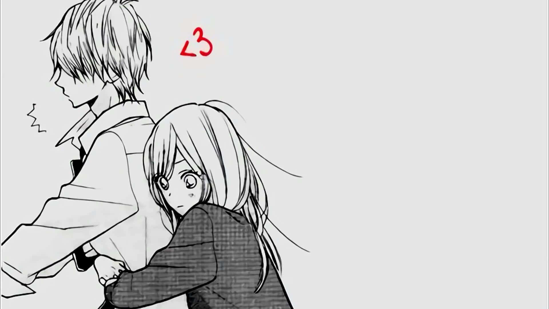 Mazingira ya Kupendeza ya Anime ya Rangi ya Sauti na Nyeusi Picha ya Ukuta