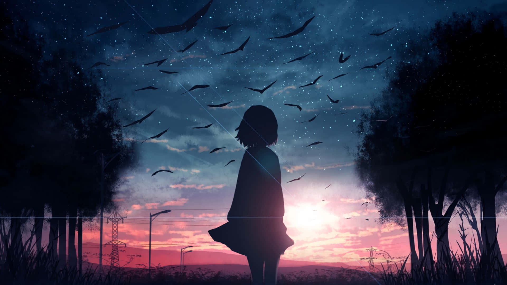 Mazingira ya Kupendeza ya Mafanikio ya Anime Picha ya Ukuta