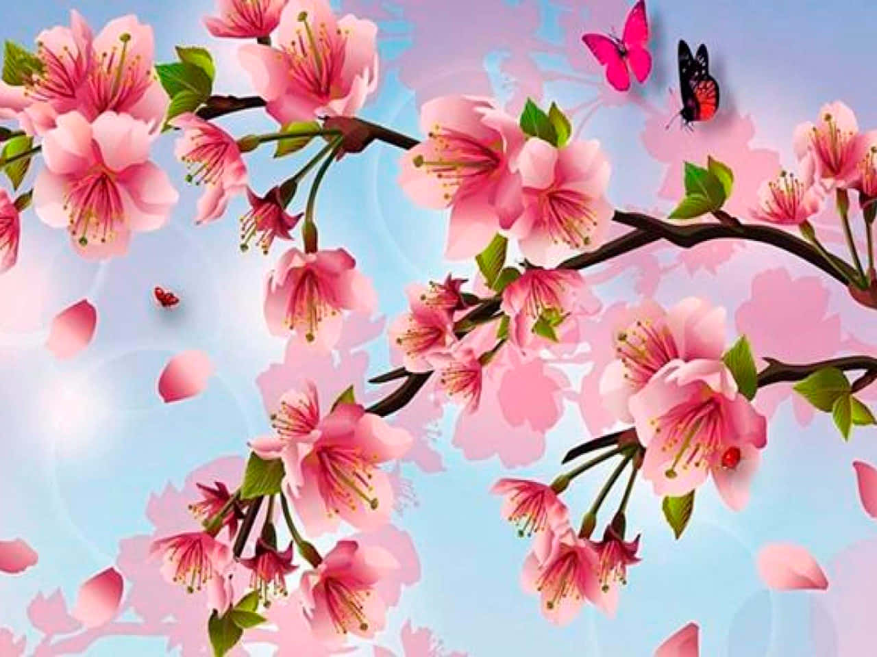 Mazingira ya Miti ya Sakura Picha ya Ukuta