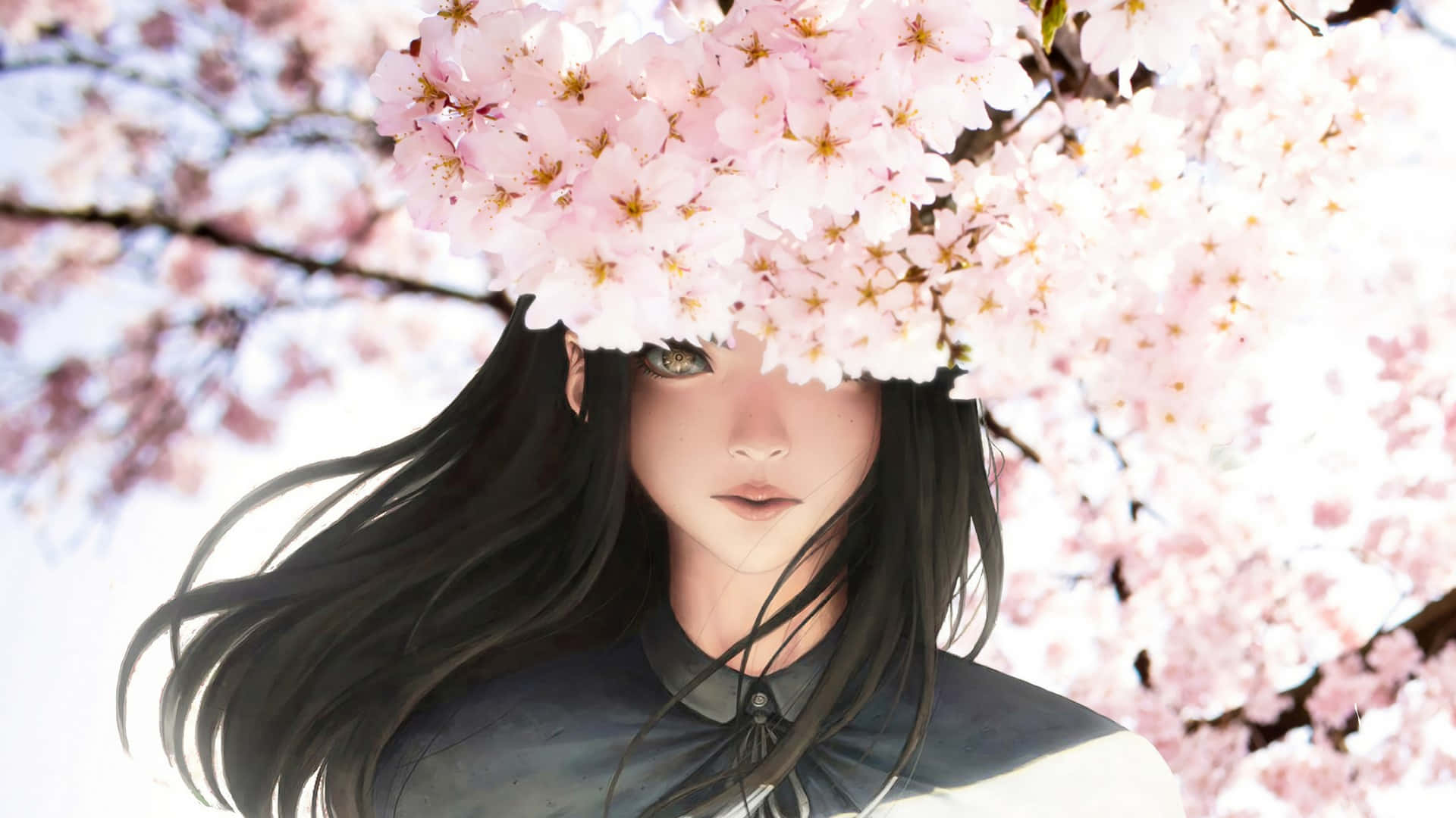 Mazingira ya Miti ya Sakura Picha ya Ukuta