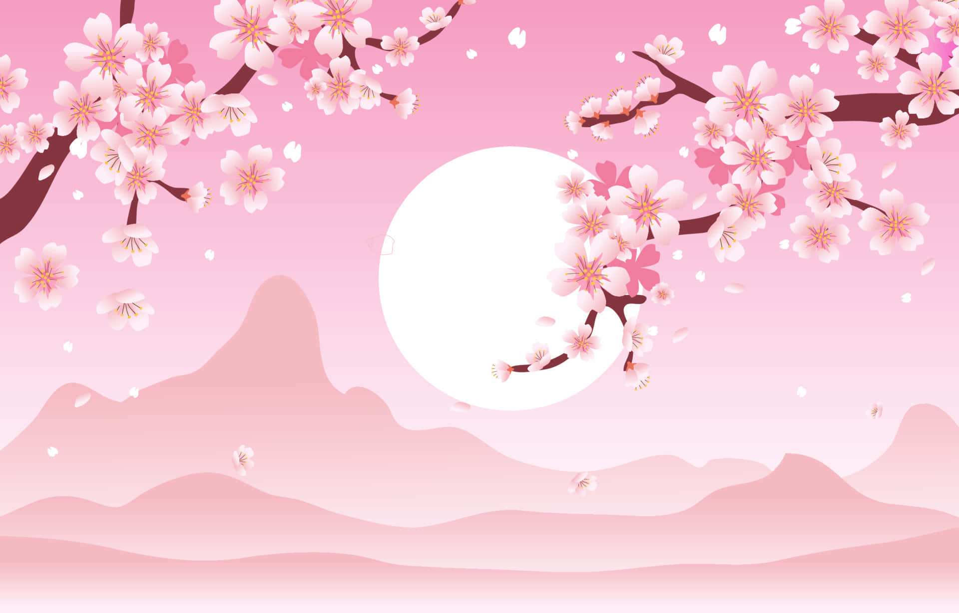 Mazingira ya Miti ya Sakura Picha ya Ukuta