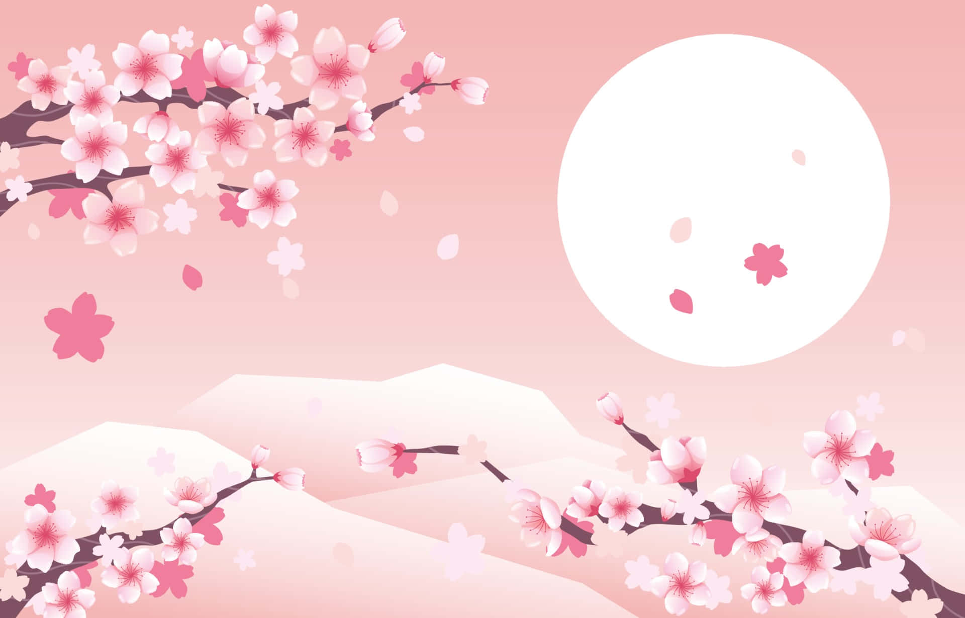 Mazingira ya Miti ya Sakura Picha ya Ukuta