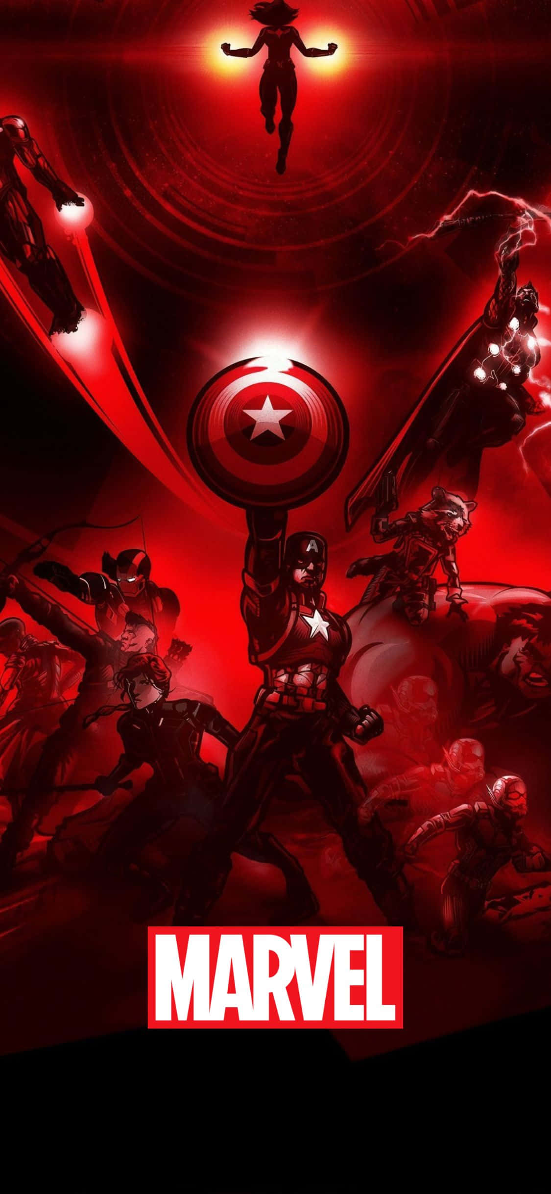 Mazingira ya Red Aesthetic Avengers ya iPhone XS ya Marvel Picha ya Ukuta