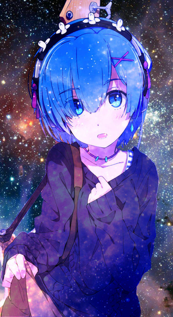 Mazingira ya Simu ya Galaxy na Rem kutoka Re:Zero Picha ya Ukuta