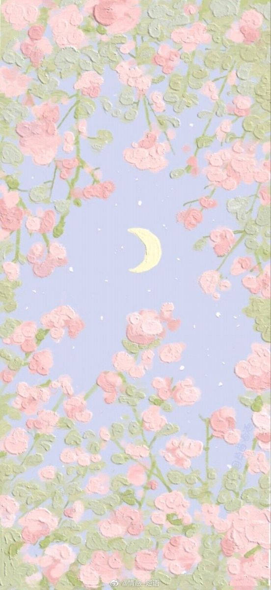 Mazingira ya Vintage ya Pink ya Floral Picha ya Ukuta