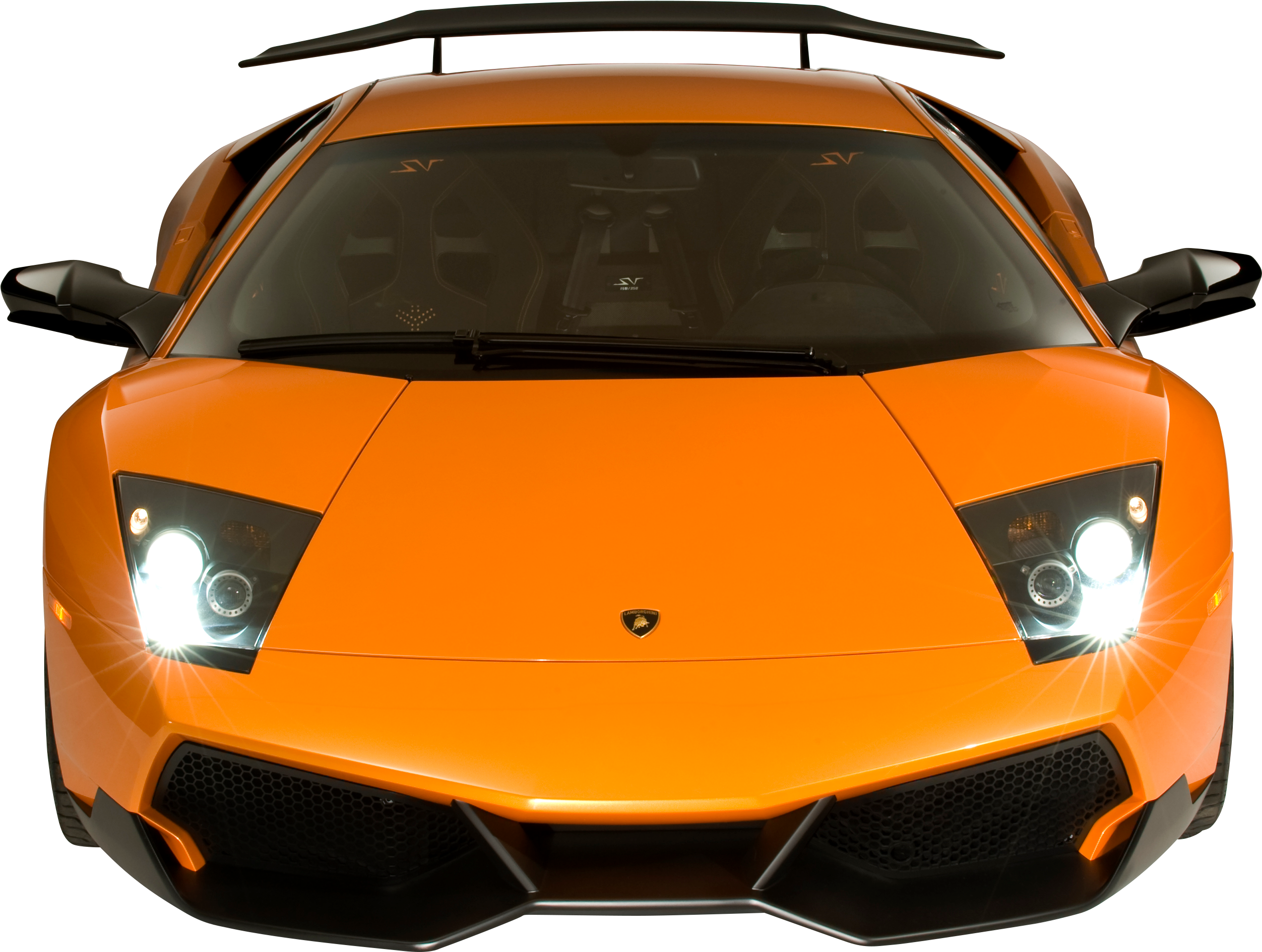 Mbele ya Lamborghini Murcielago S V ya Rangi ya Chungwa Picha ya Ukuta