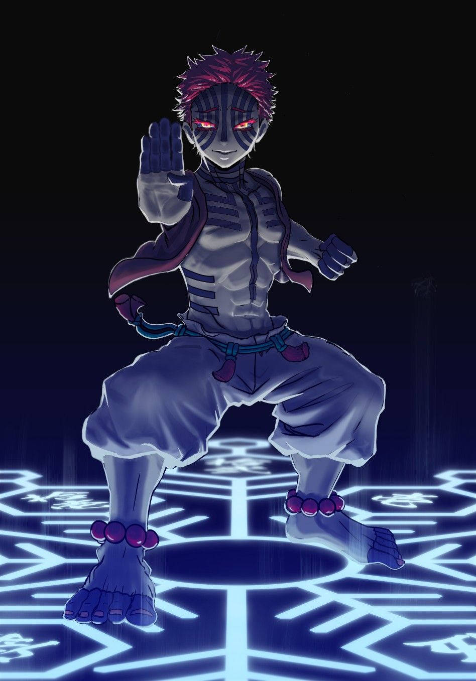 Mbinu ya Sindano ya Dira ya Akaza wa Demon Slayer Picha ya Ukuta